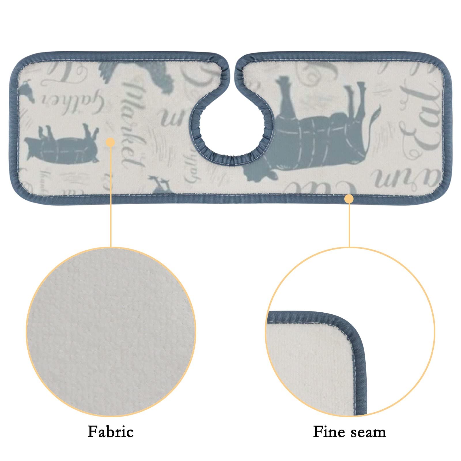 Farmhouse Sink Faucet Splash Guard Mat - 2 Pack Absorbent Countertop Protector for Kitchen & Bathroom, RV - Cow Chicken Pig Design, Water Stain Proof - Perfect for Farmhouse, RV, and Small Space Sinks