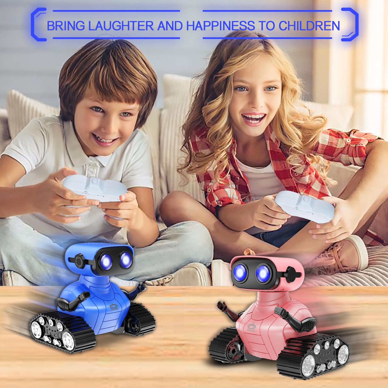Rechargeable Remote Control Robot Toy for Kids Ages 3+ | Interactive Dancing Robot with LED Eyes, Music & Auto-Demo Mode | STEM Learning Gift for Boys & Girls (Blue) - Perfect for Birthday Presents, Playtime & Early Childhood Education