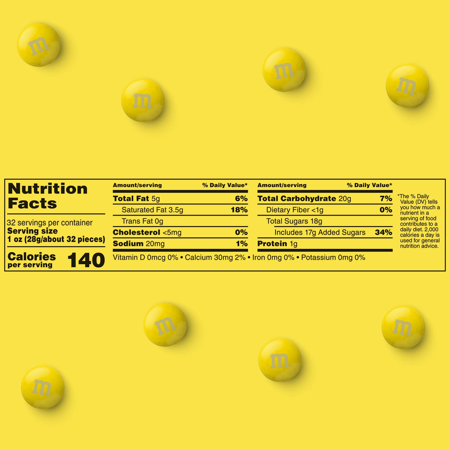 M&M'S Yellow Milk Chocolate Candy 2lbs - Resealable Pack for Parties & Gifts