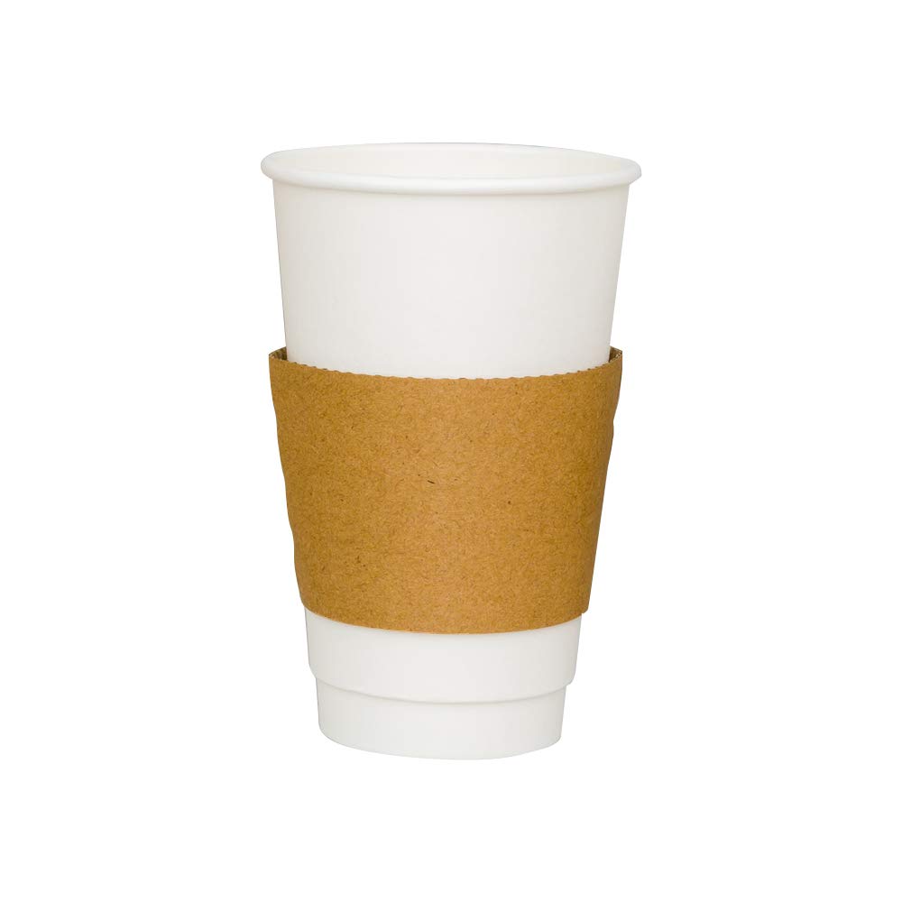 Restpresso 5.1 x 2.8 Inch Disposable Coffee Cup Sleeves - 1000 Pack Corrugated Kraft Paper Heat-Resistant Sleeves for Hot Beverages | Secure Grip for Coffee Shops, Restaurants & Takeout Services