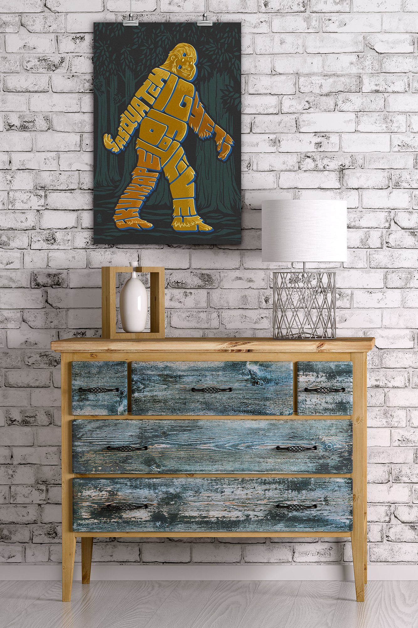 Lantern Press 16x24 Inch Giclee Print - Bigfoot Names Typography Art - Perfect for Home Decor, Office Wall Art & Cryptid Enthusiast Gifts