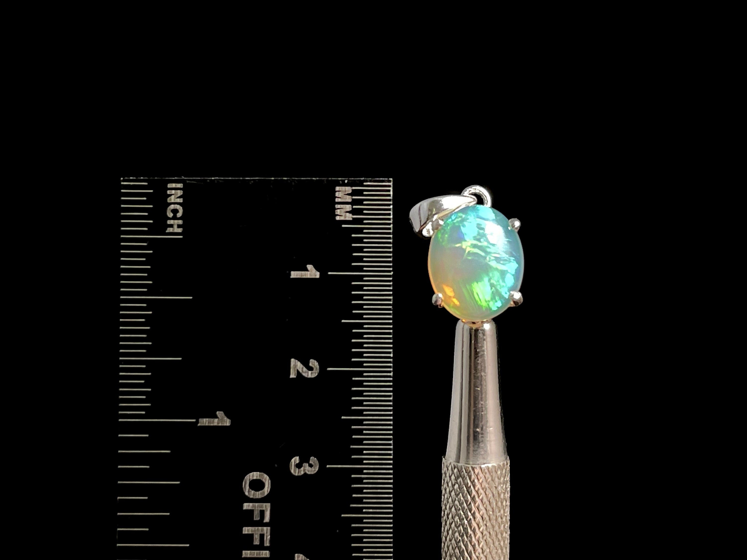 Opal Pendant Necklace - 9x11mm Oval Welo Opal Cabochon in Sterling Silver, October Birthstone Jewelry for Women | Perfect Gift for Birthday, Anniversary & Special Occasions
