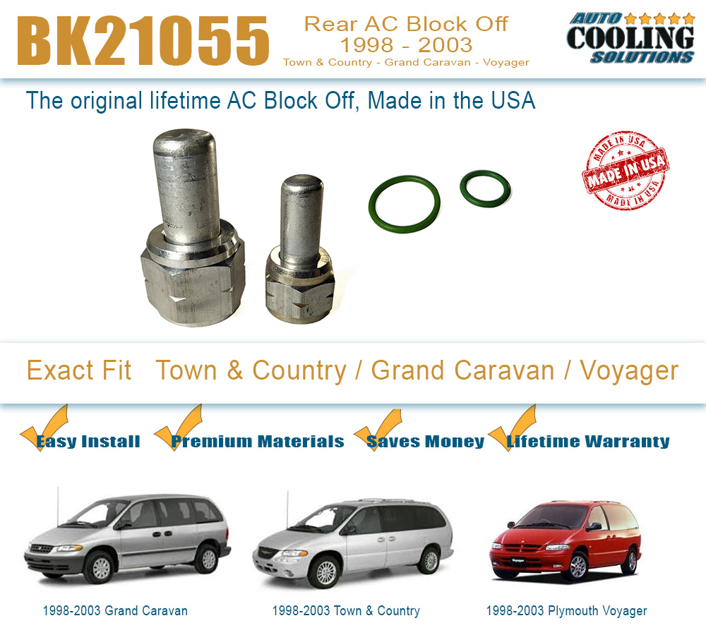 Rear AC Block Off Plate for Dodge Caravan, Chrysler Town & Country, Plymouth Voyager 1998-2003 - Improve Cooling Efficiency & Reduce Engine Load for RV & Road Trips