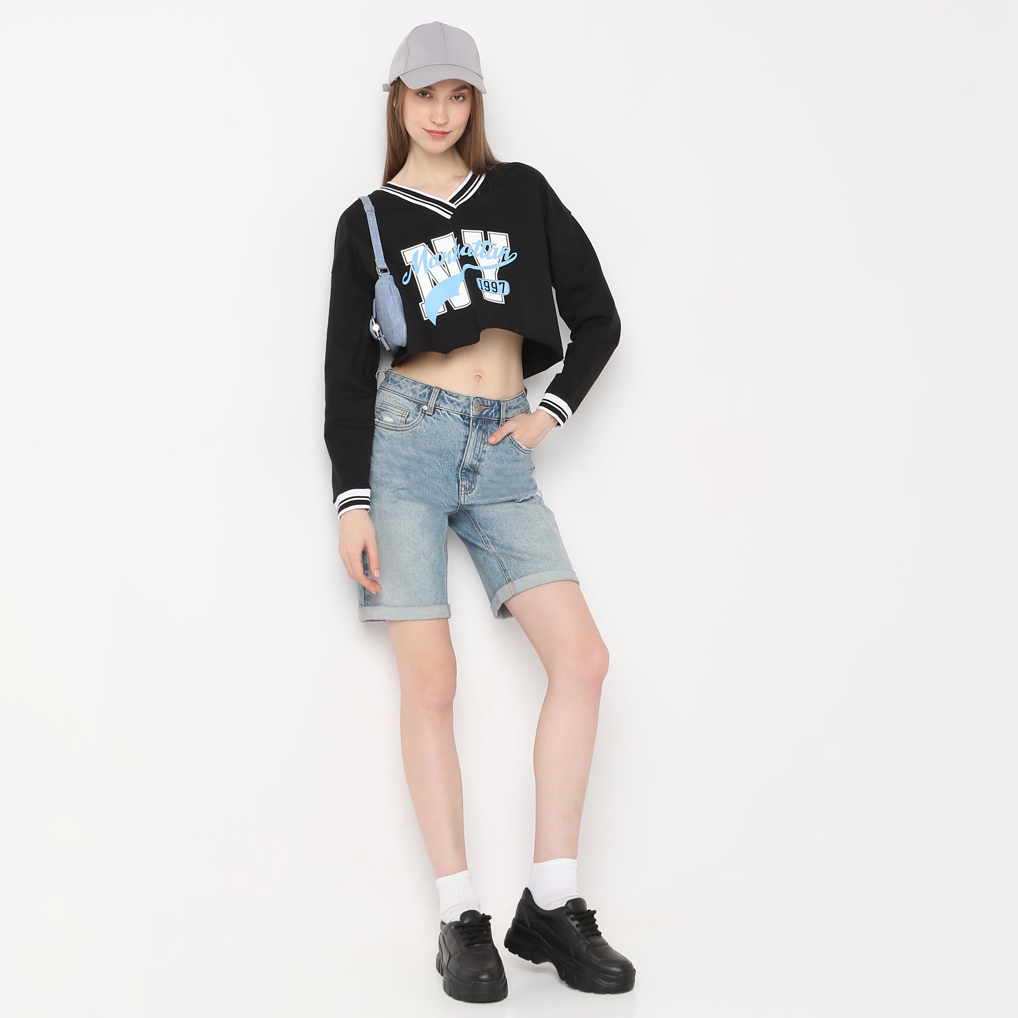 Boxy Fit V Neck Raw Edge Hem Cropped Sweat Tee - Women's Casual Short Sleeve T-Shirt for Streetwear & Loungewear | Perfect for Everyday Wear, Gym, and Outings