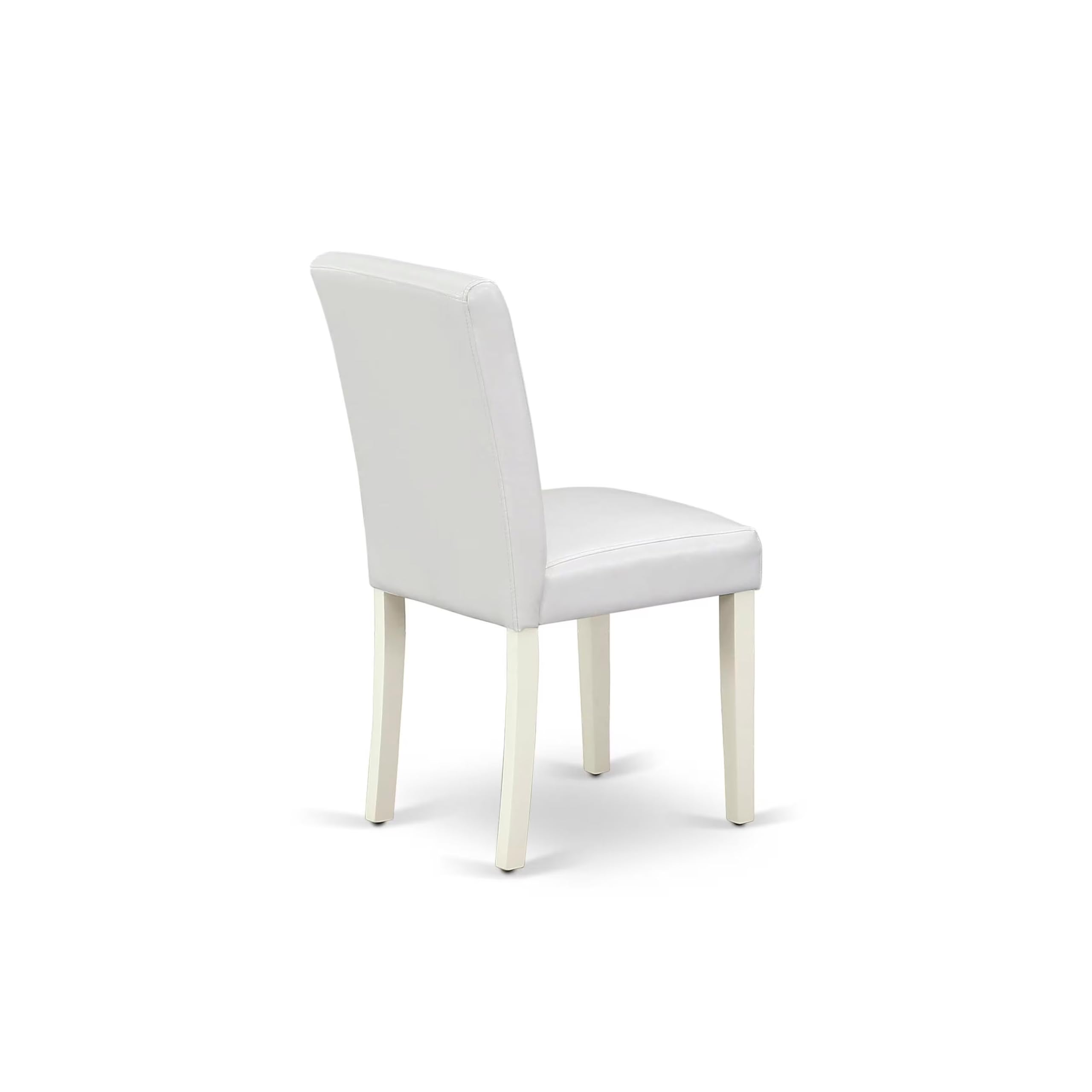 East West Furniture 5-Piece Dining Set with Oval Table & 4 White Faux Leather Chairs - 42x60 Inch Linen White Kitchen Table with Butterfly Leaf Extension - Perfect for Small Spaces, Breakfast Nooks & Compact Dining Rooms