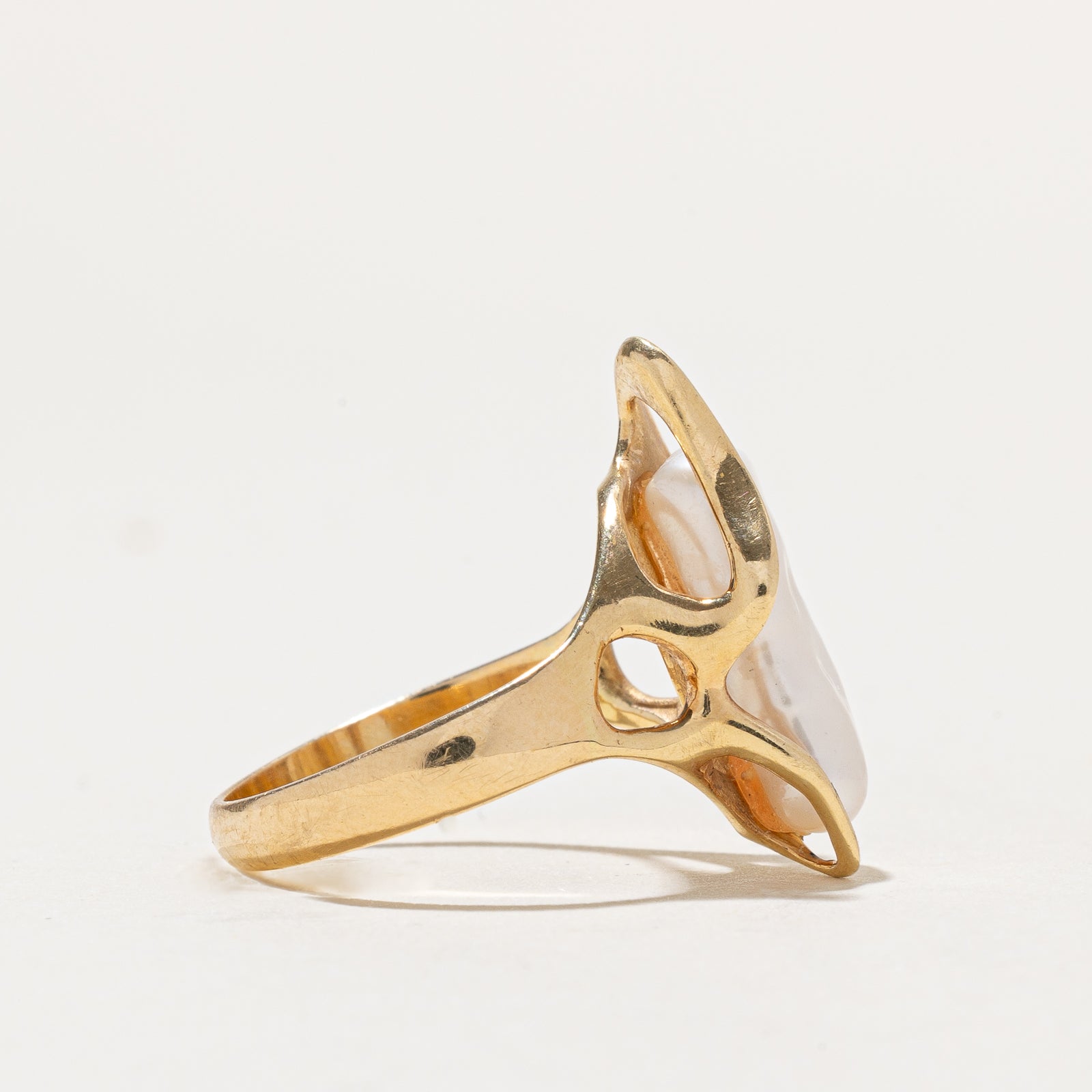 Baroque Pearl Abstract Ring for Women - Size 6.5 - Unique Handmade Jewelry Gift for Her - Perfect for Weddings, Parties & Special Occasions