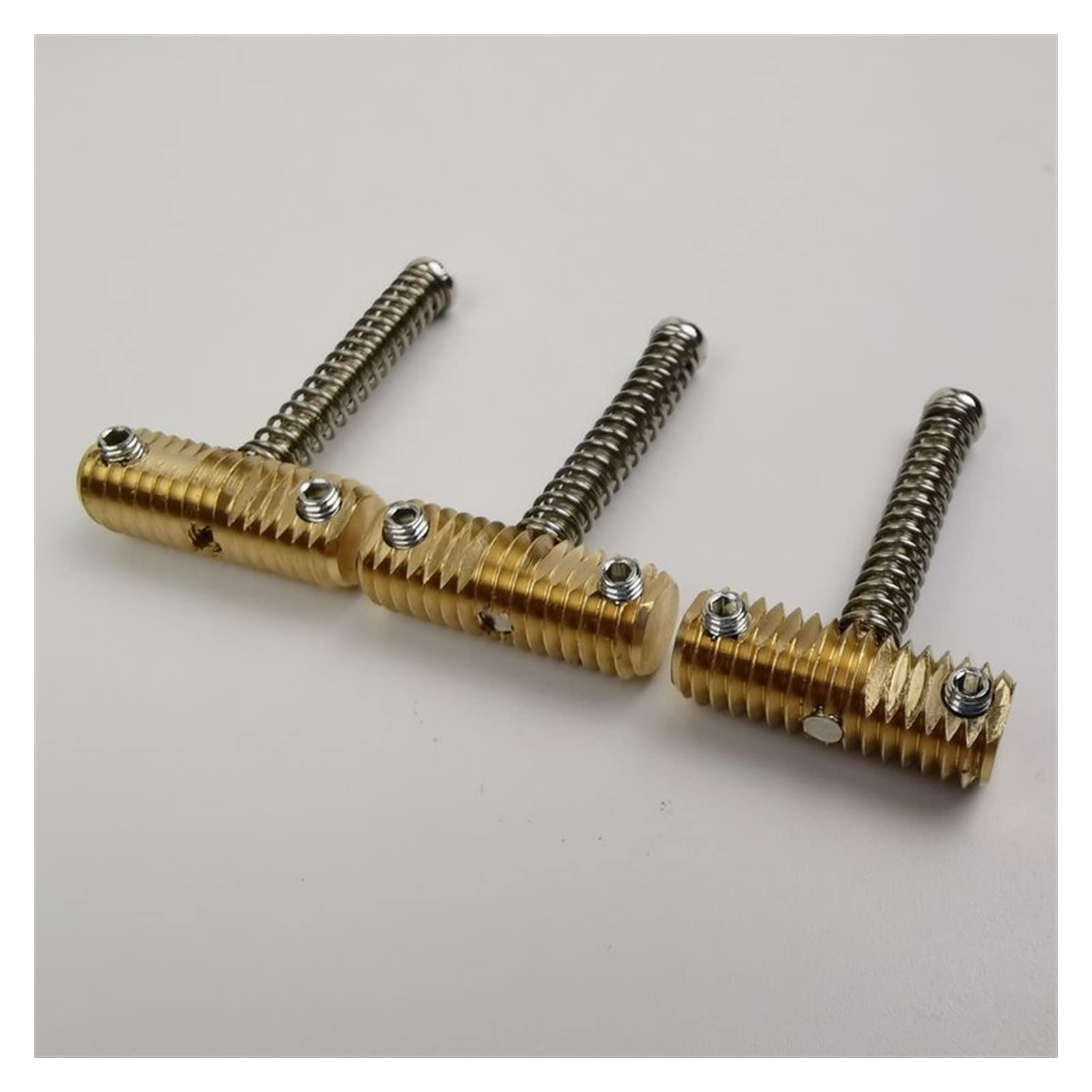3 Pcs 10.8mm Brass Compensated Thread Saddles Set with Wrench for Tele TL Electric Guitar Bridge - Perfect for Guitar Setup, Repair & Tone Adjustment