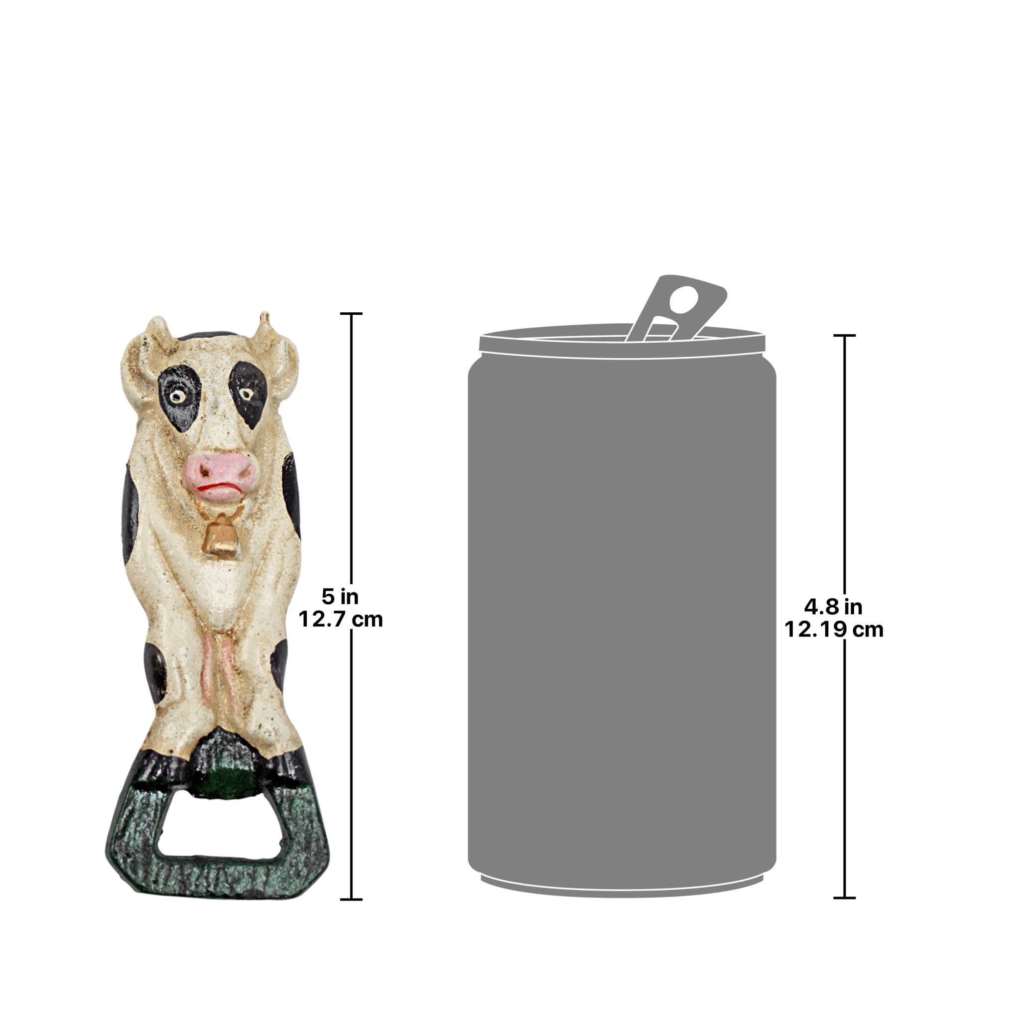 Design Toscano Moo Likes the Brew: Cow-Shaped Cast Iron Bottle Opener for Beer, Soda & Home Bar Decor - Rustic Kitchen Accessory & Unique Gift Idea