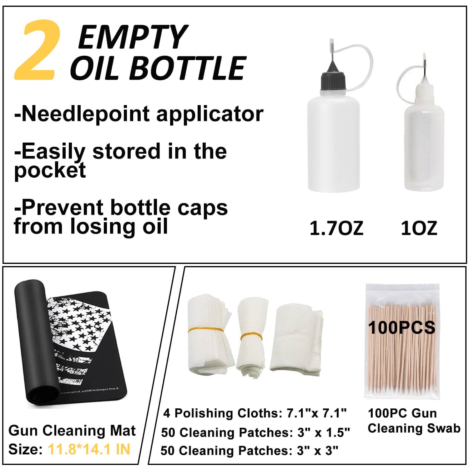 iunio Universal Gun Cleaning Kit with Case - for Rifle, Shotgun, Pistol - Perfect for Hunting & Shooting