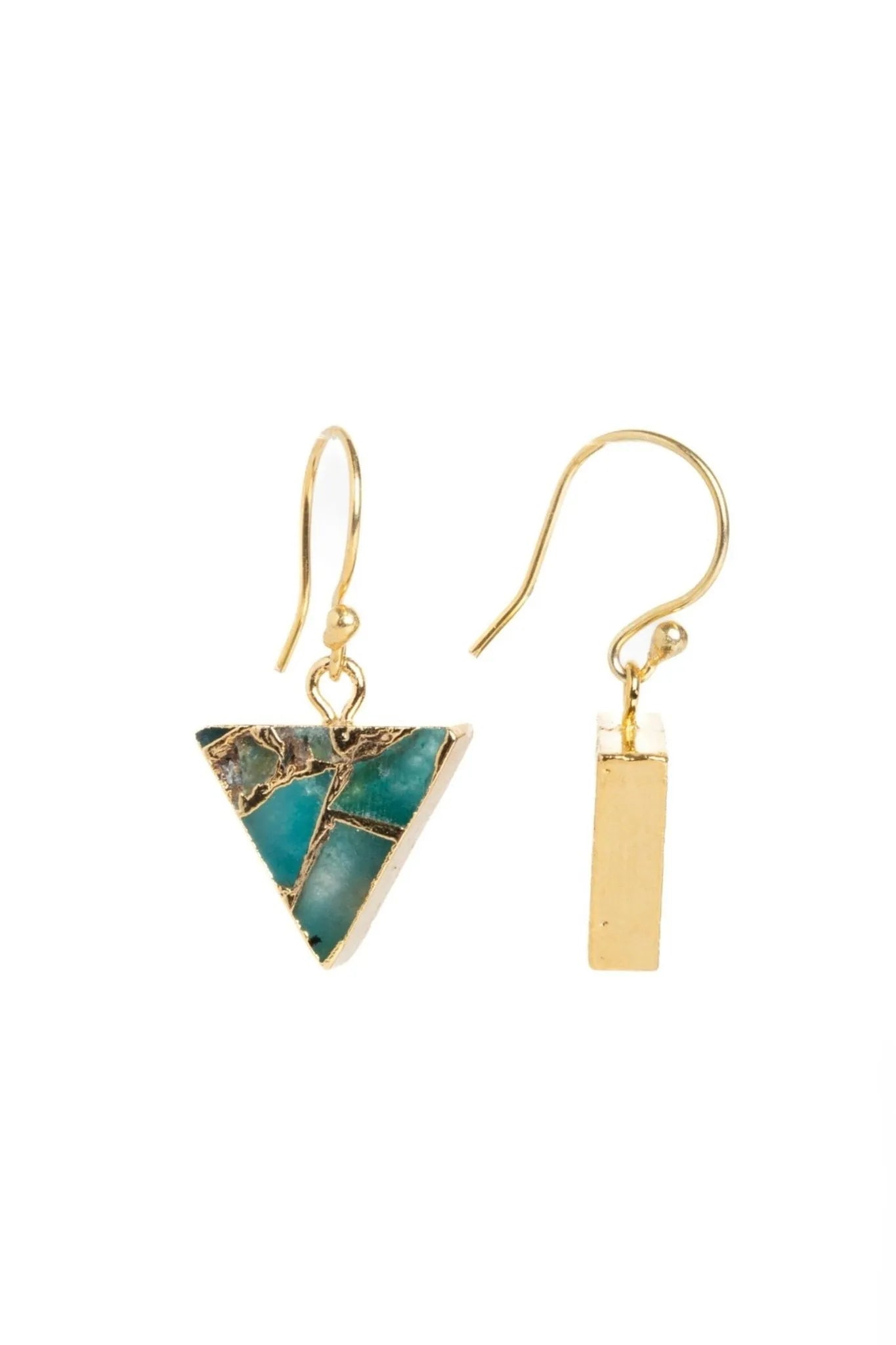 Mojave Triangle Mini Earring and Necklace Set - Dainty Gold Jewelry for Women, Minimalist Geometric Necklace and Earrings Set - Perfect for Everyday Wear, Date Night, and Gifts