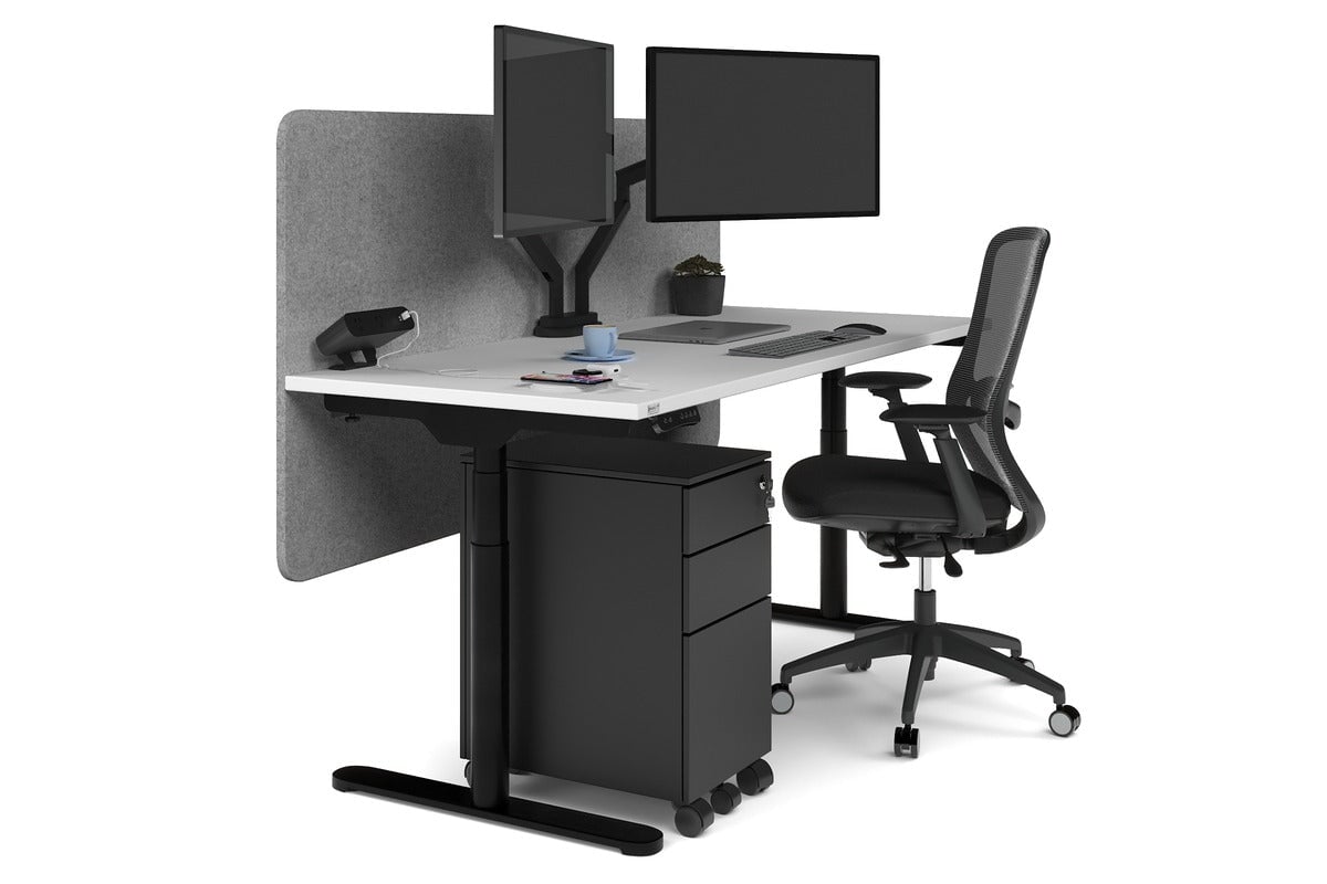 Flexi Premium Height Adjustable Single Workstation [1800L x 700W] - Ergonomic Standing Desk for Home Office, Gaming & Study - Electric Sit Stand Desk with Memory Function