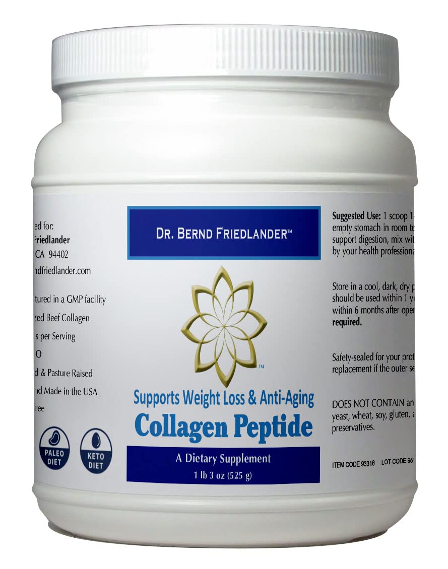 Dr. Friedlander's Grass-Fed Collagen Peptides Powder - Non-GMO, Gluten Free, Made in USA - Supports Skin, Hair & Joint Health for Active Lifestyle
