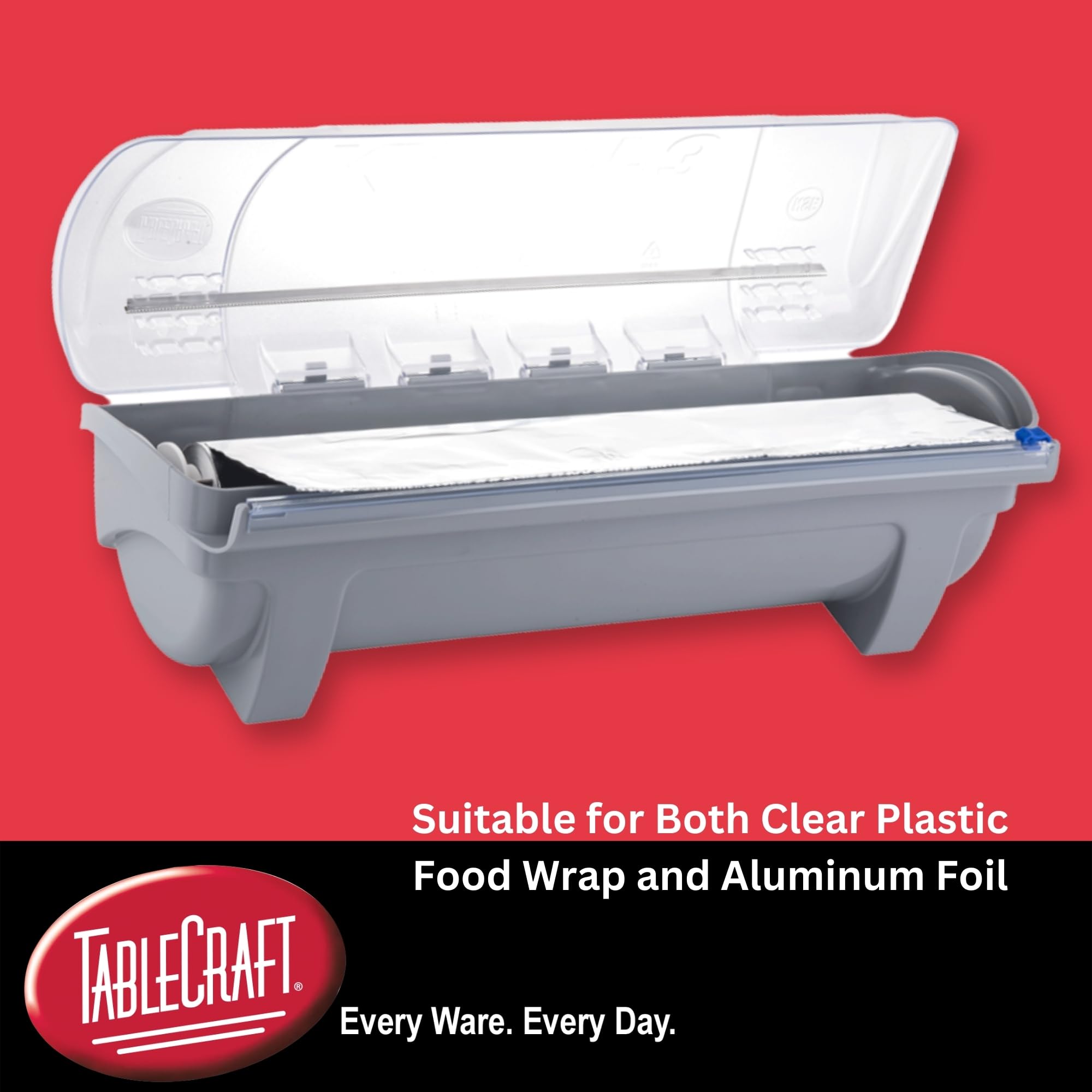 TableCraft KK6 KenKut 24-Inch Film and Foil Dispenser - Heavy Duty ABS Plastic with Anti-Static Bar & Metal Safety Blade - Holds 24