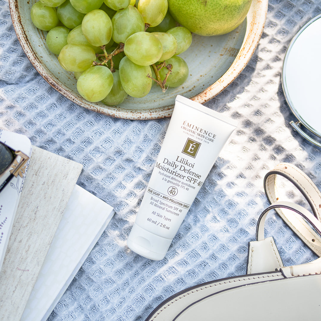 Eminence Organics Lilikoi Daily Defense Moisturizer SPF 40 - Natural Face Sunscreen for Daily Use, Hydrating & Anti-Aging - Perfect for Outdoor Activities, Beach Days & Sun Protection
