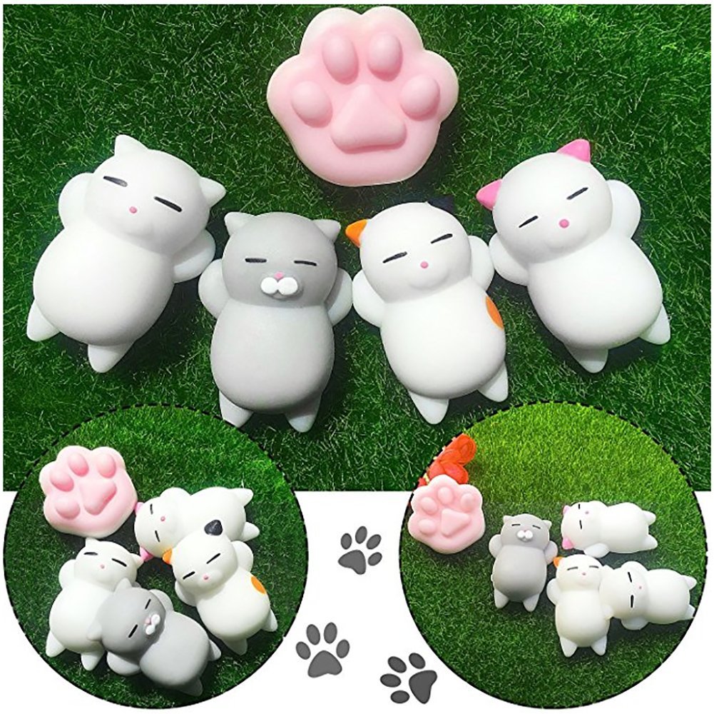 12 Pcs Kawaii Squishy Toys - Panda & Cat for Stress Relief