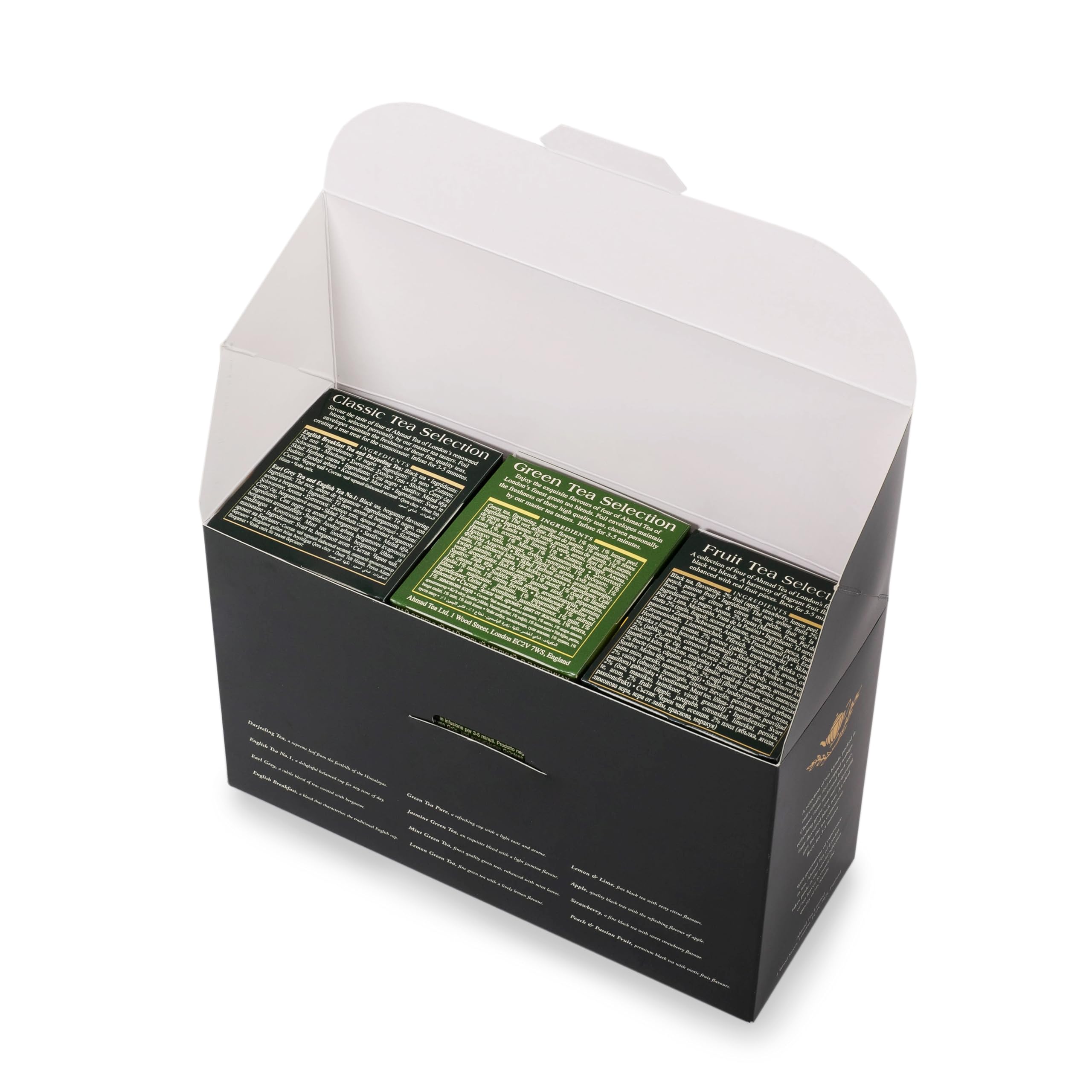 Ahmad Tea Variety Gift Box - 60 Foil Wrapped Tea Bags with 12 Premium Flavors | Perfect for Gifting, Office Use & Afternoon Tea Relaxation