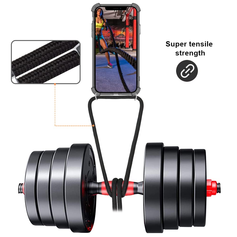 iPhone 13 Pro Case with Lanyard - Slim TPU + PC Shockproof Cover | Anti-Scratch & Anti-Yellowing | Adjustable Holder Strap for 6.1