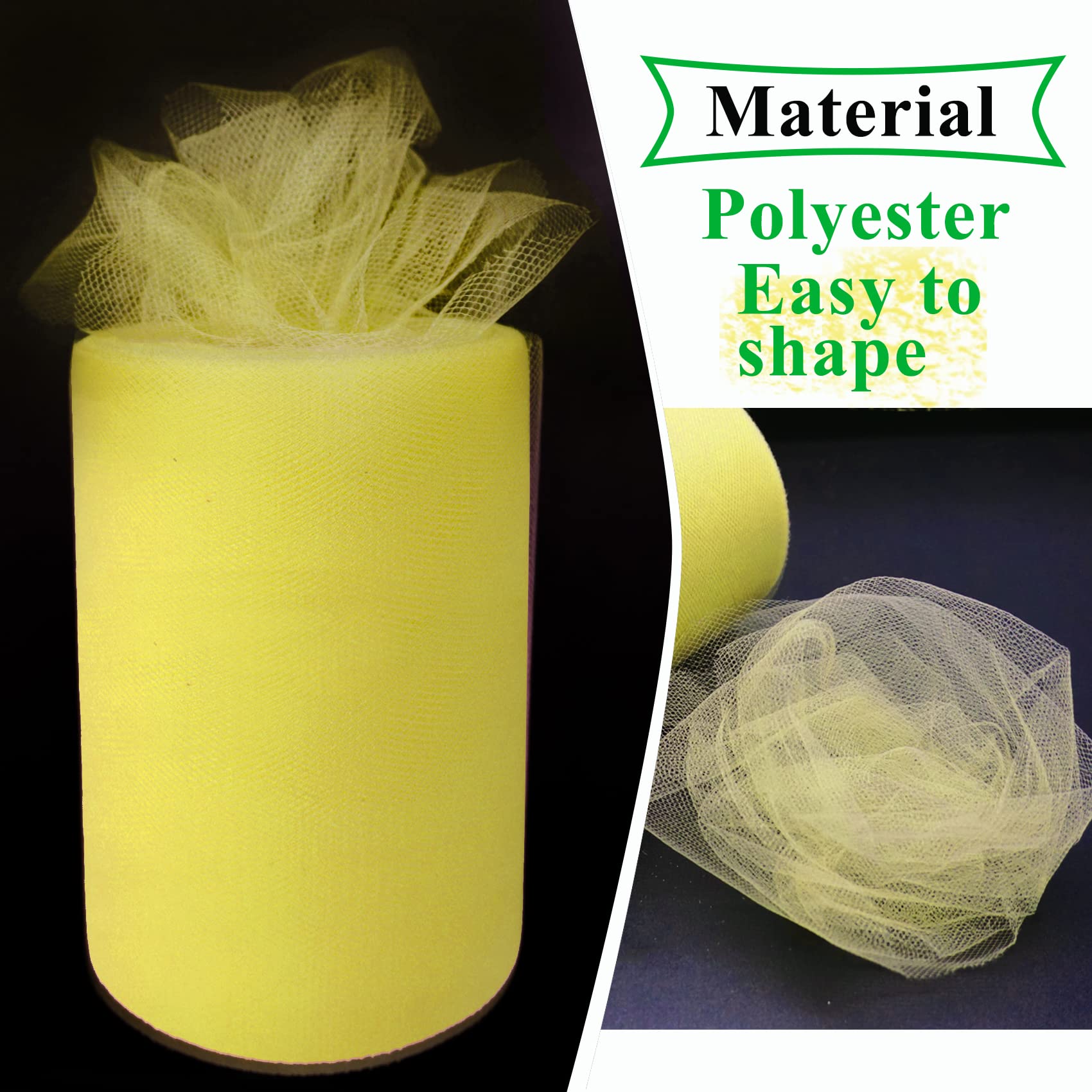 Yellow Tulle Fabric Rolls 6
