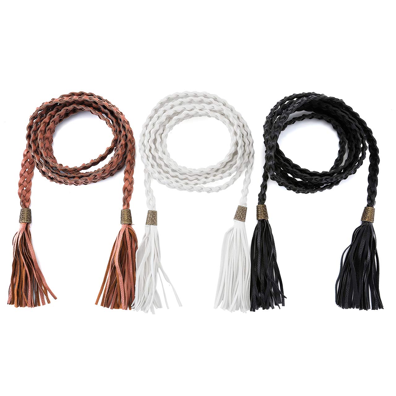 Ayliss Women's Tassel Braided Waist Belt - Skinny Woven Belt for Dresses & Skirts | Stylish Accessory for Casual Outfits, Office Wear & Special Occasions