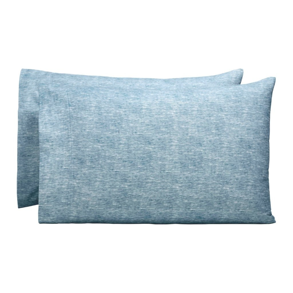 Premium Melange Flannel Cotton Two-Toned Brushed Pillowcases Set of 2 - Soft & Cozy for Winter Nights - Perfect for Bedroom, Guest Room & Home Decor