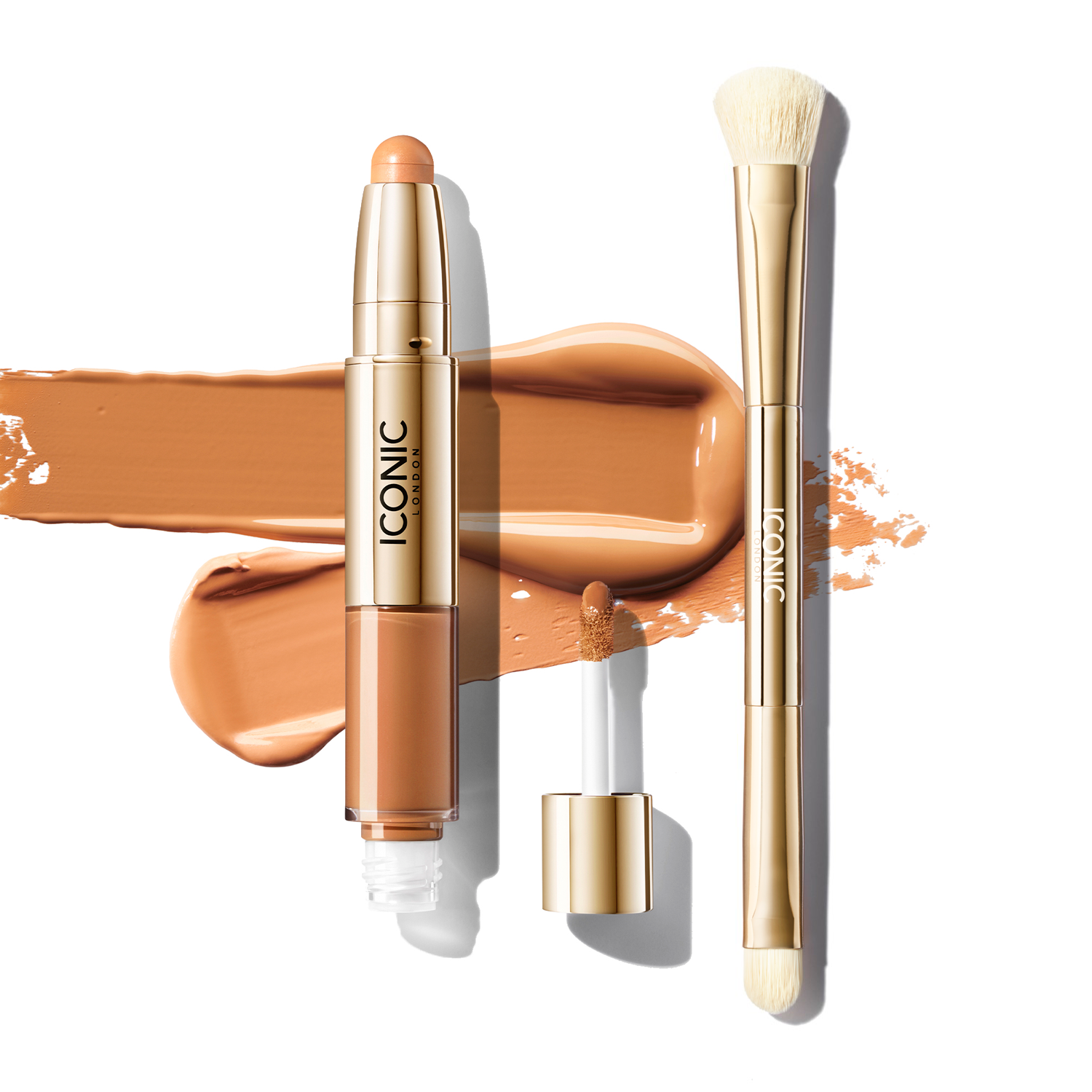 Radiant Concealer & Brightening Duo with Brush - Full Coverage Makeup for Dark Circles & Blemishes - Perfect for Everyday Wear & Special Occasions