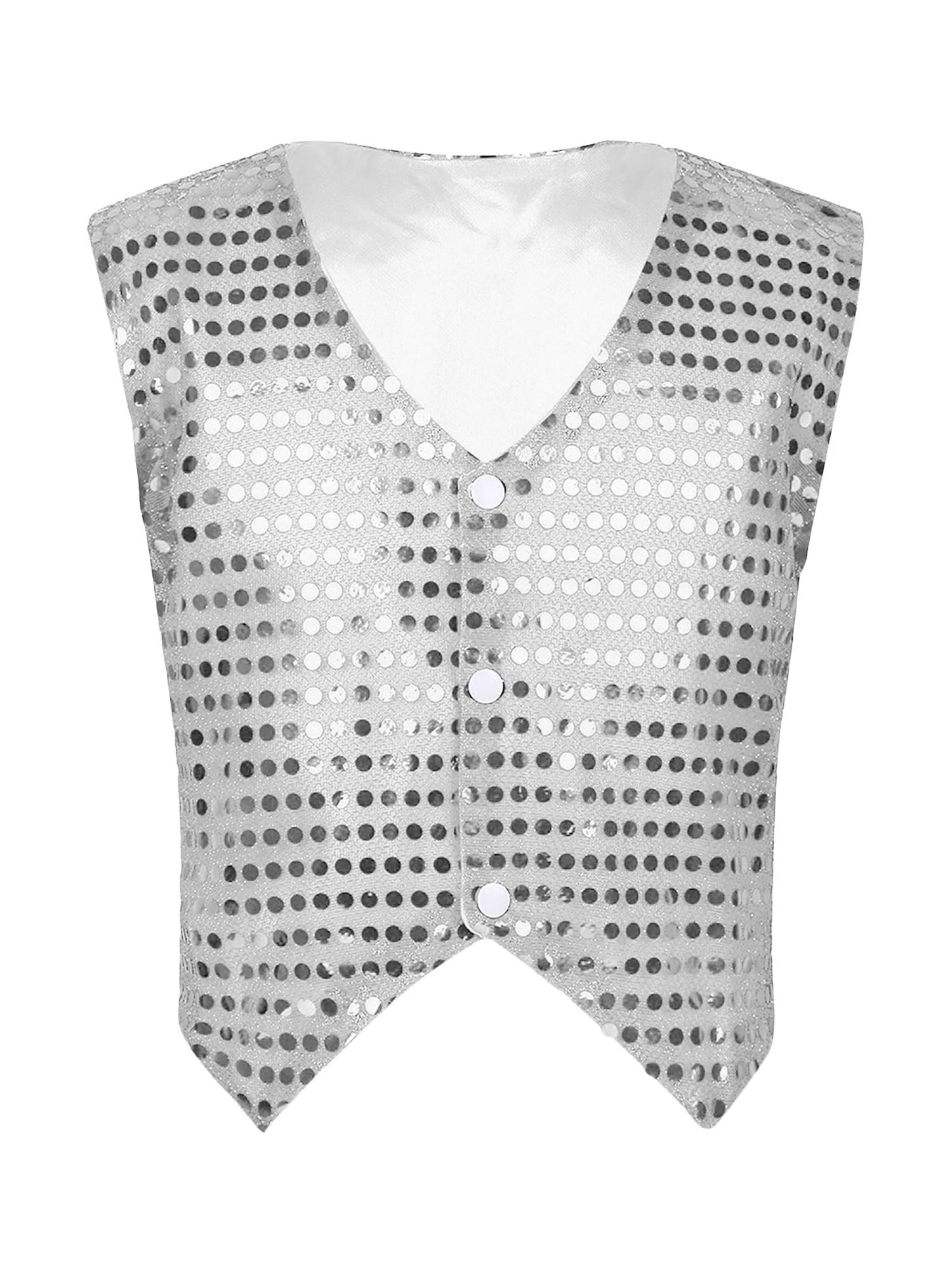 Sparkly Sequined Vest for Kids - Boys & Girls Hip-Hop Dance Costume, Waistcoat Crop Top for Street Dance Performance | Perfect for Dance Recitals, Halloween & Party Outfits