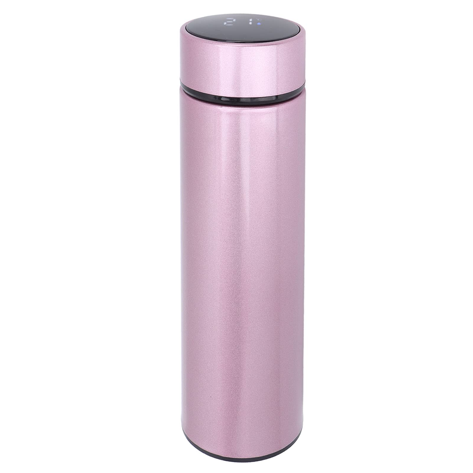 **500ml Insulated Water Bottle with LED Temperature Display - Double Walled Vacuum Stainless Steel, Keeps Drinks Cold for 24H & Hot for 12H - Perfect for Office, Hiking, Cycling, Gym & Travel (Pink/Rose Red)**