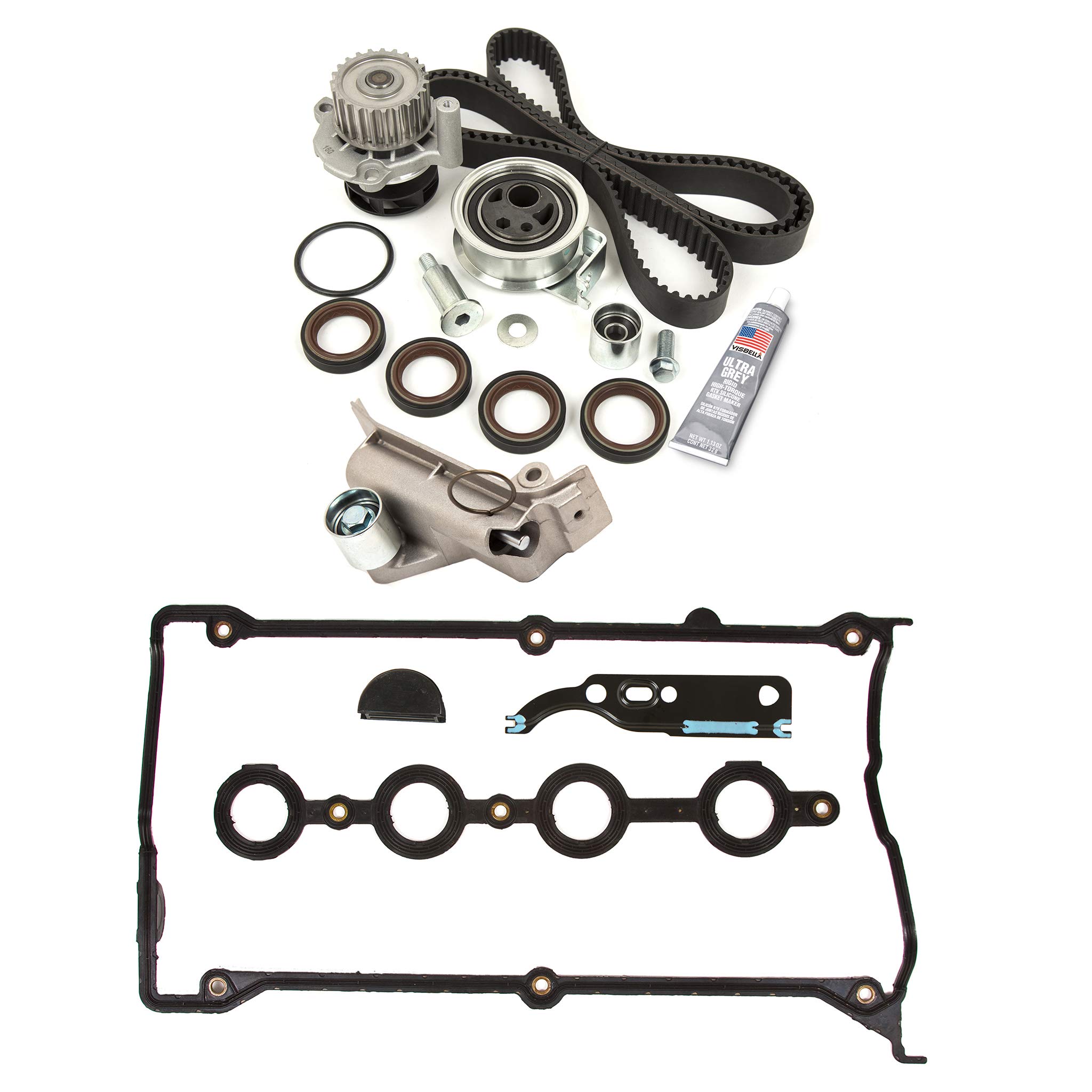 Timing Belt Kit with Water Pump Gasket for 2001-2006 VW Jetta Beetle & Audi TT Turbo 1.8L Engine - Replacement Part for Smooth Performance & Engine Protection | Perfect for DIY Repairs & Professional Maintenance