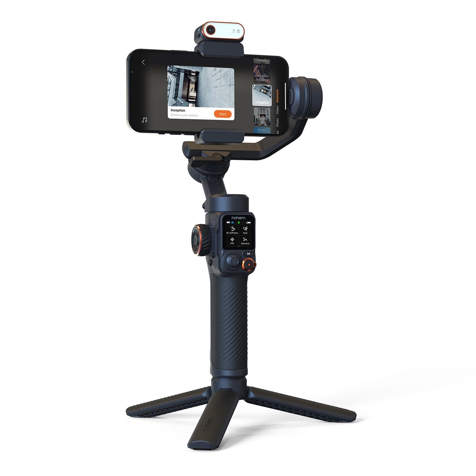 Hohem iSteady M7 3-Axis Smartphone Gimbal Stabilizer for iPhone & Android - AI Tracking, Detachable Remote, Extension Pole & Magnetic Fill Light - Perfect for Vlogging, Live Streaming & Content Creation