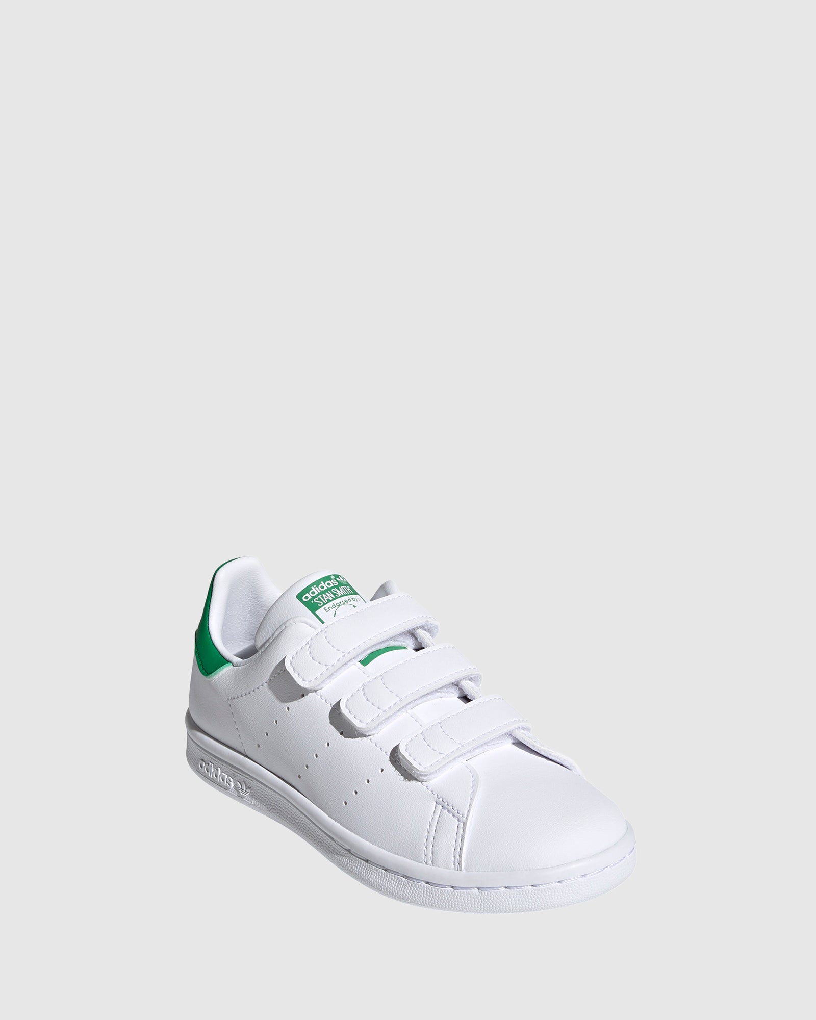 Stan Smith II Self-Fastening Kids Sneakers - White & Green Pre-School Shoes for Boys & Girls | Perfect for School, Play & Everyday Wear