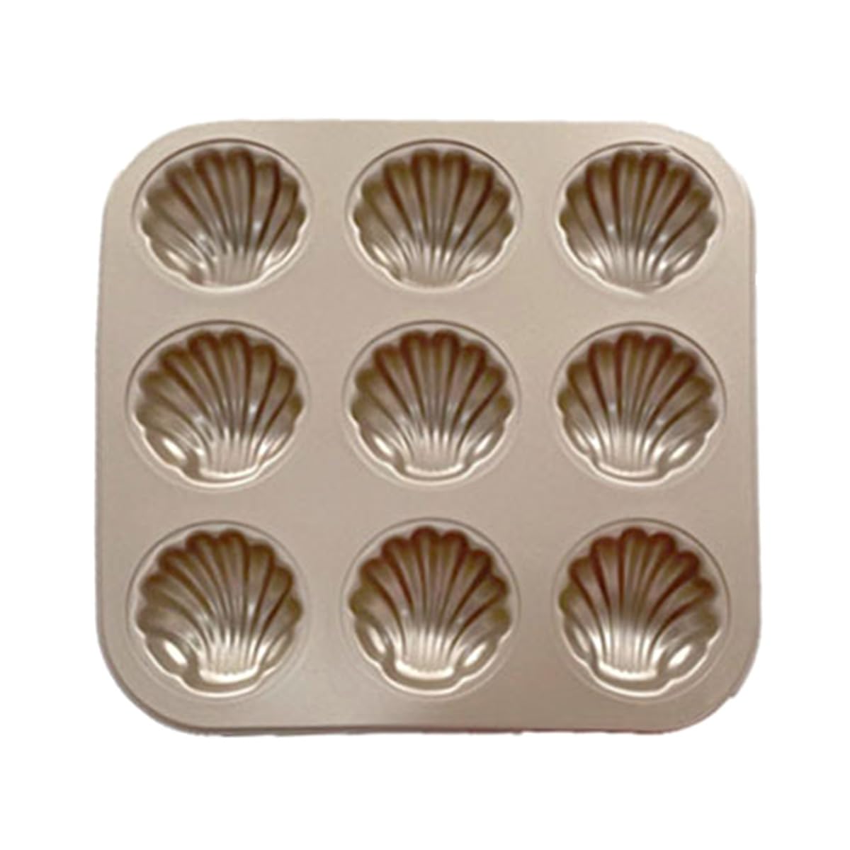 Premium 6/9/12-Cavity Madeleine Mold Pan - Non-Stick Carbon Steel Baking Pan for Perfect Shell-Shaped Cakes, Cookies & Chocolates | Food Grade Safe | Ideal for Home Baking, Party Treats & Gift Making (9-Cup)
