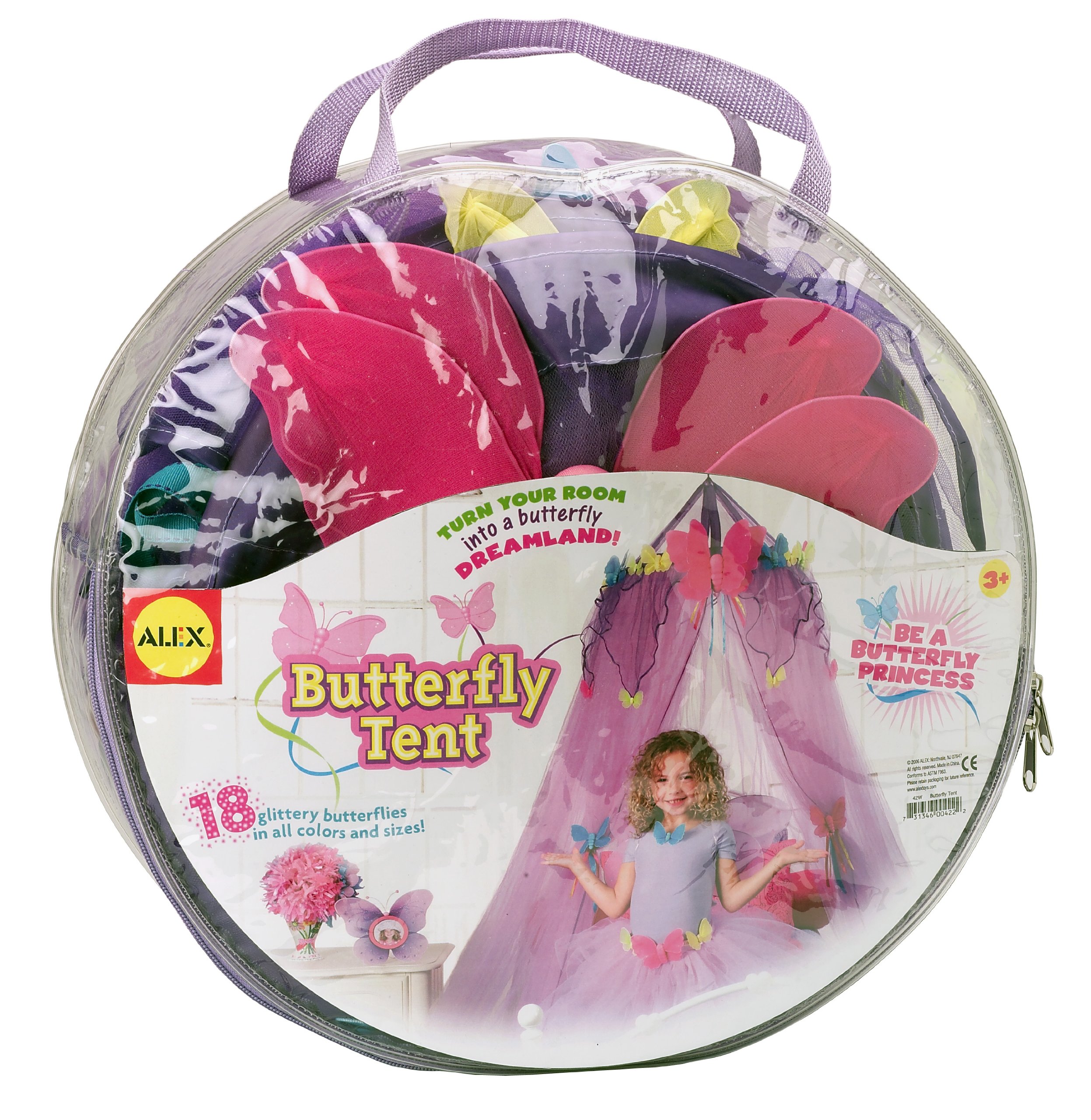 ALEX Toys Butterfly Tent for Kids - Colorful Play Tent with Fun Designs, Indoor & Outdoor Use - Perfect for Imaginative Play, Parties, and Backyard Adventures