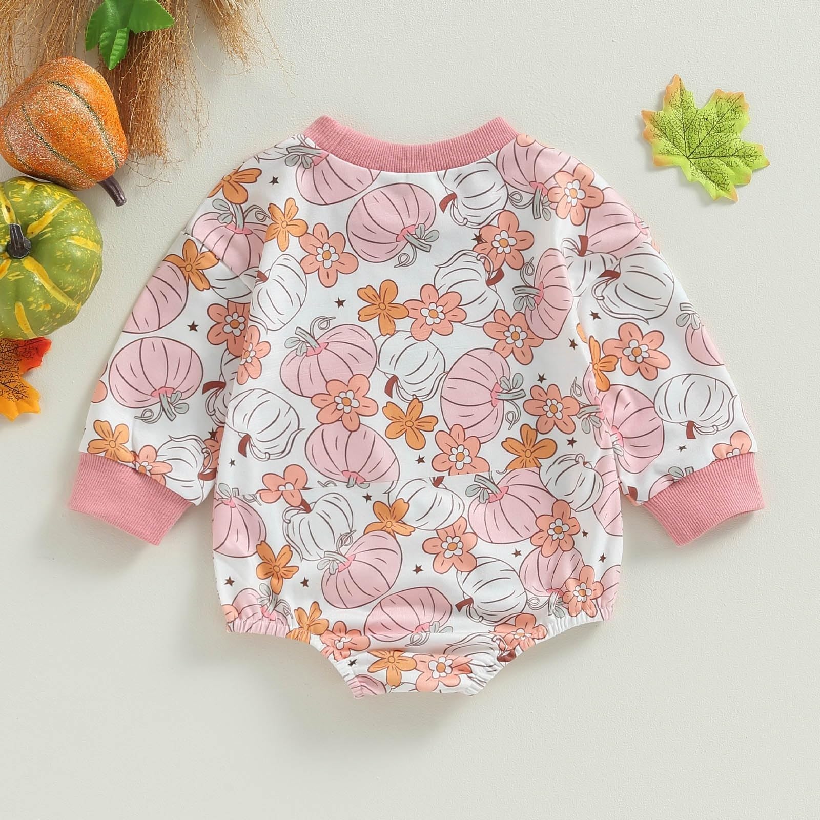 Halloween Newborn Baby Girl Outfit - Pumpkin Sweatshirt Romper with Long Sleeves for Toddlers & Infants | Cute Costume for Halloween Parties & Photo Shoots