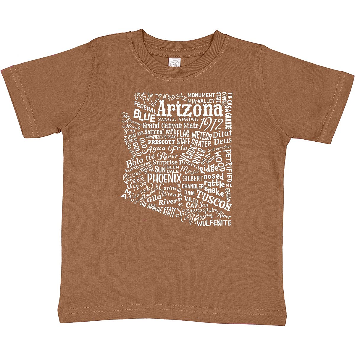Inktastic Arizona Word Salad State Outline Toddler T-Shirt - Cute Graphic Tee for Babies & Toddlers - Perfect for Playdates, Daycare & Family Photos
