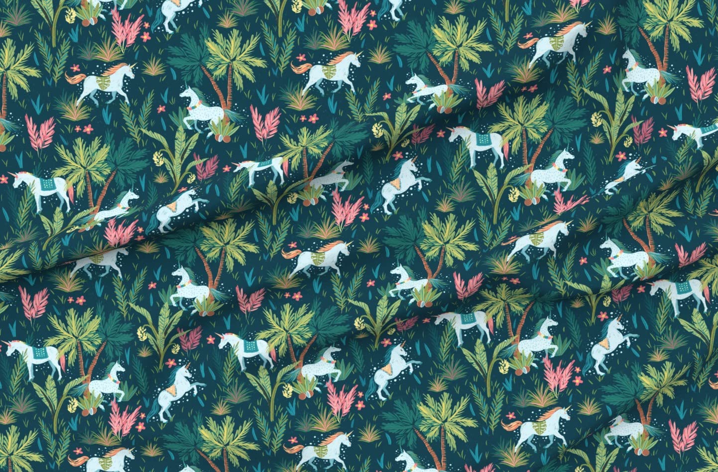 Unicorn Mystical Storybook Printed Minky Fabric - Fat Quarter for Sewing Baby Blankets, Quilt Backing & Plush Toys | Soft & Durable Fabric for DIY Crafts, Nursery Decor & Gift Making