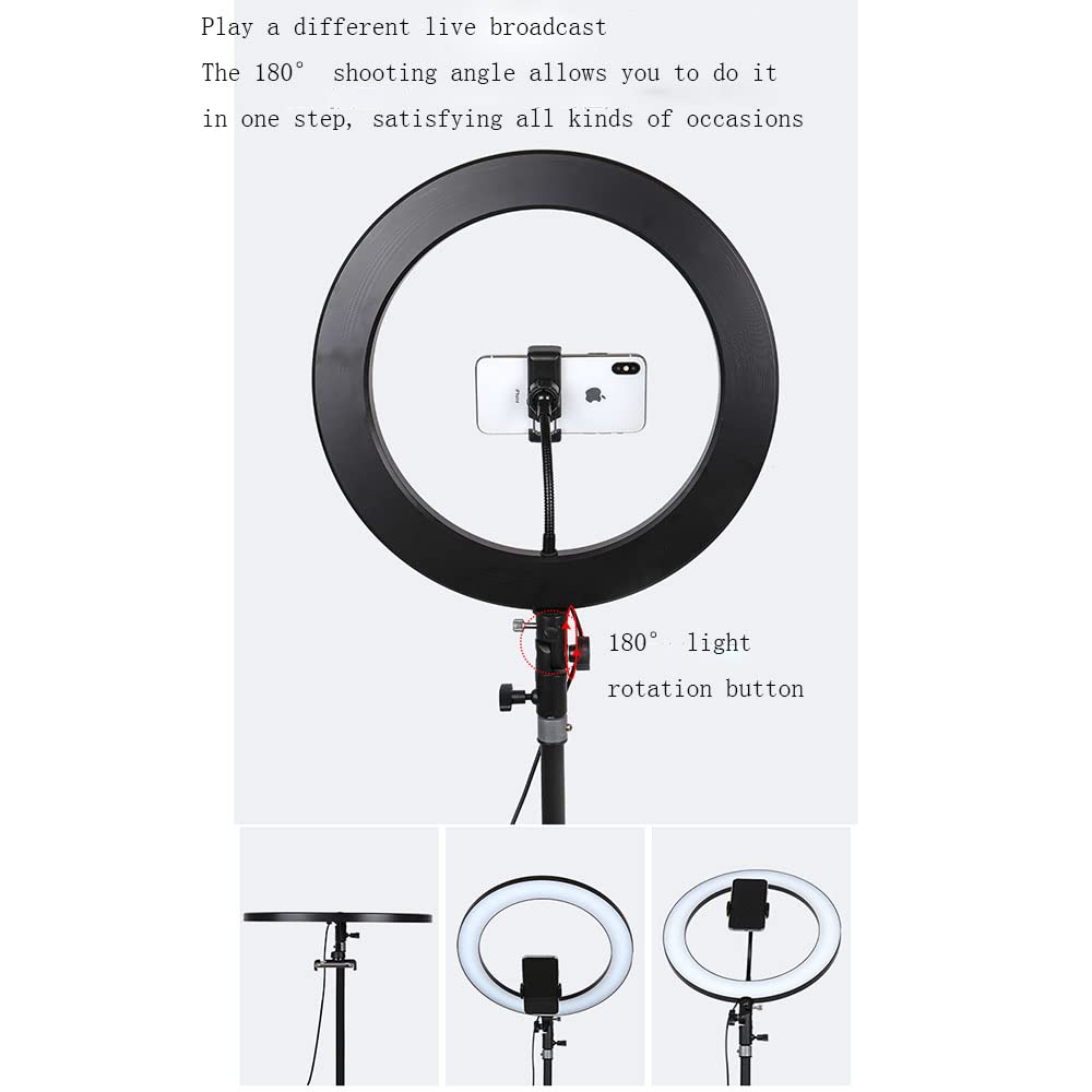 MINJUK 3-Speed Adjustable LED Ring Light with 360° Rotation for Live Streaming, Photography, YouTube Videos & Selfies - Perfect for Vlogging, Makeup Tutorials & Product Showcases