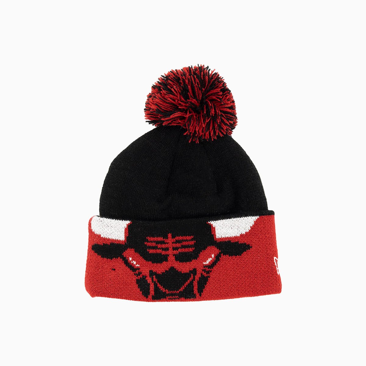 Chicago Bulls NBA Kids Pom Beanie Knit Winter Hat - Warm Cuffed Skull Cap for Boys & Girls - Perfect for Basketball Games, Outdoor Sports & Cold Weather