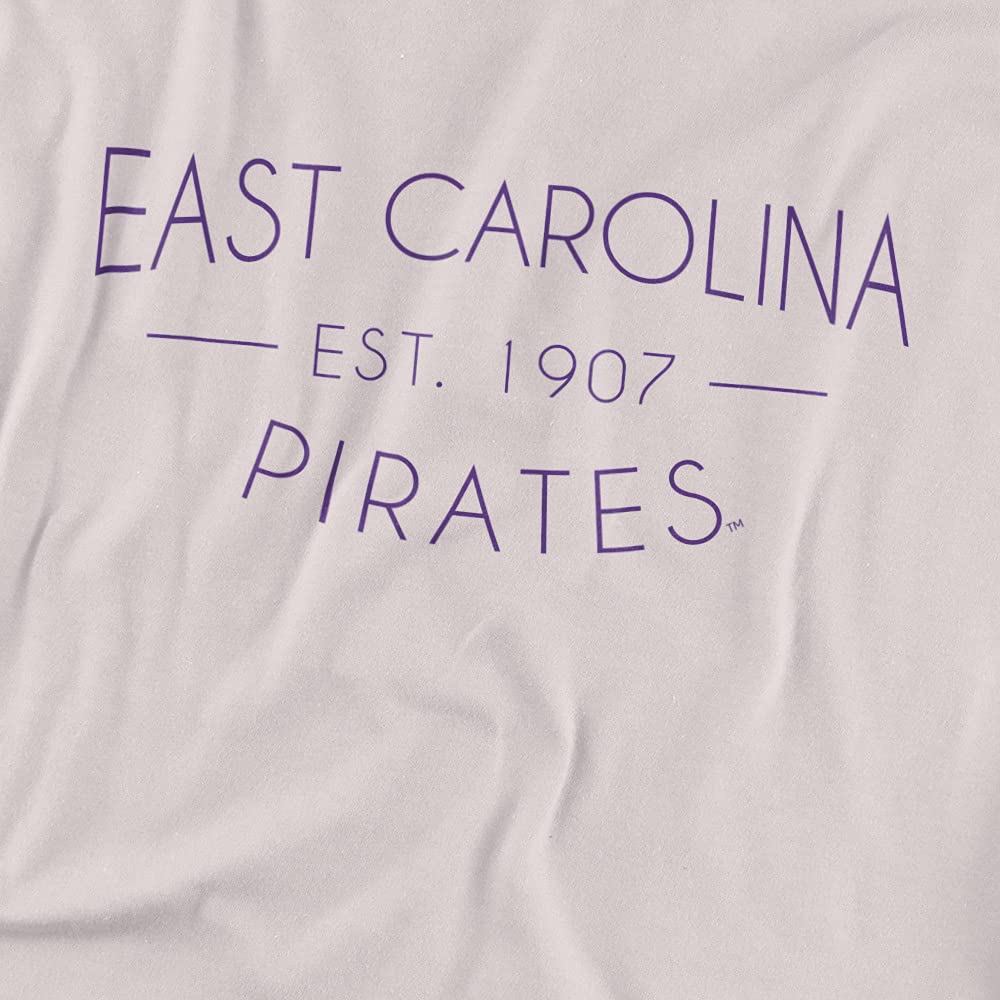 ECU Official Simple Unisex Adult T-Shirt - Silver Color - X-Large Size - Casual Wear, School Spirit, Gift for Alumni & Fans