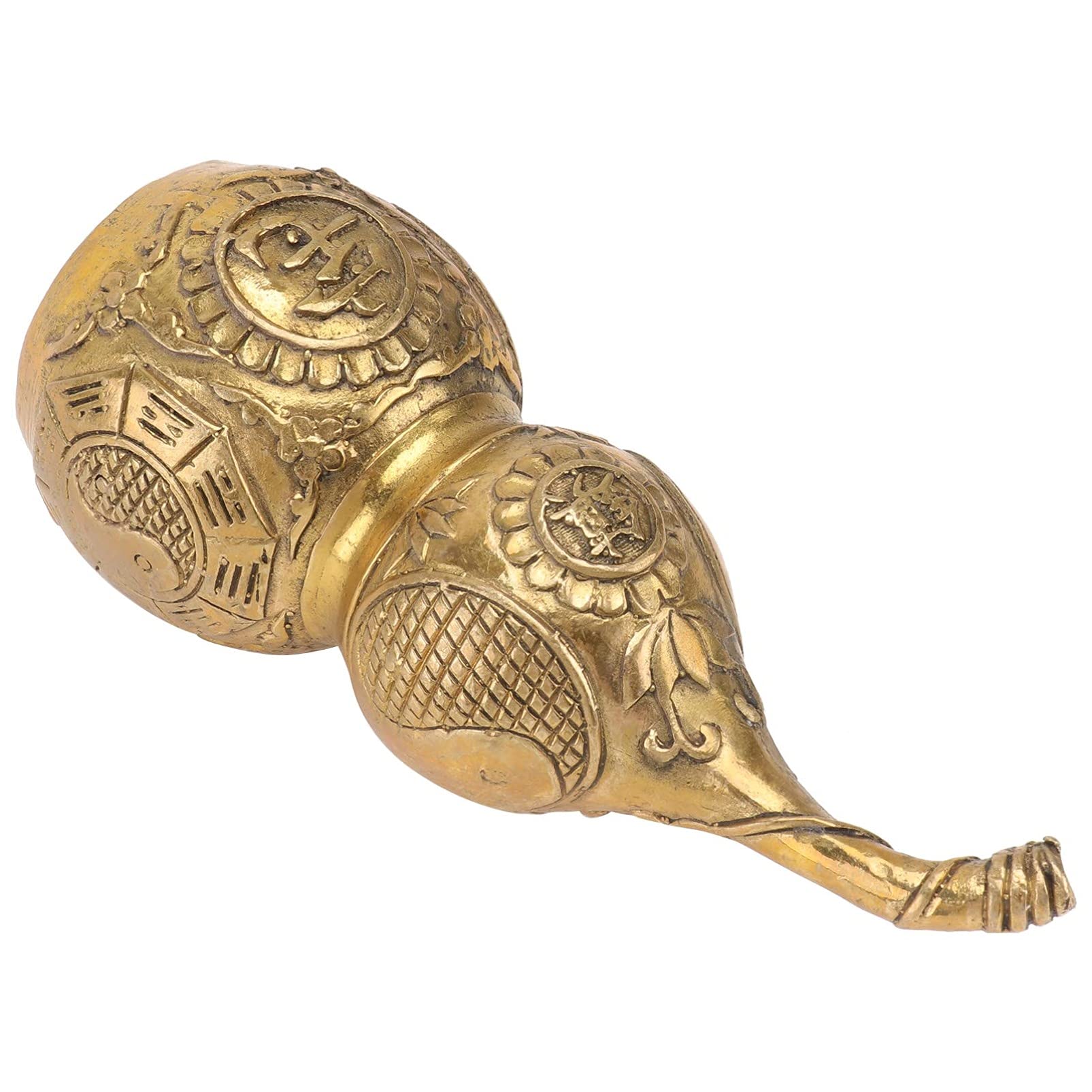 Lucky Brass Feng Shui Bottle Figurine - Chinese Auspicious Decoration for Home, Living Room & Office - Perfect for Housewarming Gifts, Interior Decor & Positive Energy Enhancement