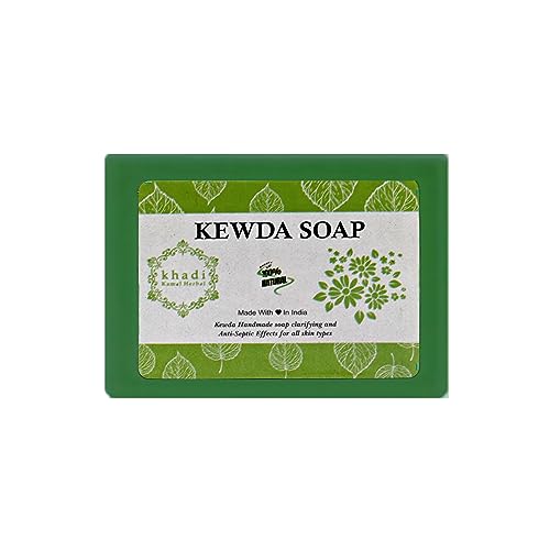 Khadi Kamal Kewda Handmade Organic Soap for All Skin Types - 100% Natural, Vegan & Chemical-Free Bath Soap (Pack of 2) | Perfect for Sensitive Skin, Daily Cleansing & Aromatherapy Relaxation