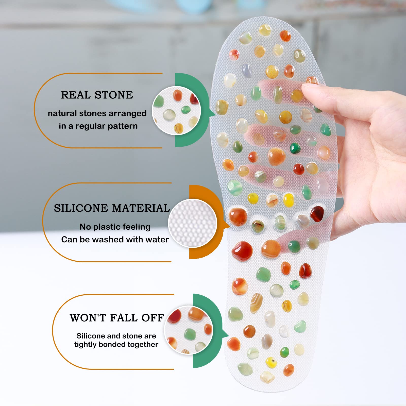 Relaxably Acupressure Foot Massage Mat with Agate Stones - 35cm Pain Relief & Relaxation for Men & Women - Perfect for Home, Office & Post-Workout Recovery