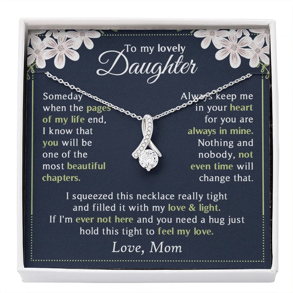 Mom to Daughter Necklace - Personalized Gift for Daughter from Mother with Message Card & Gift Box - Perfect for Birthdays, Graduation, Christmas & Special Occasions