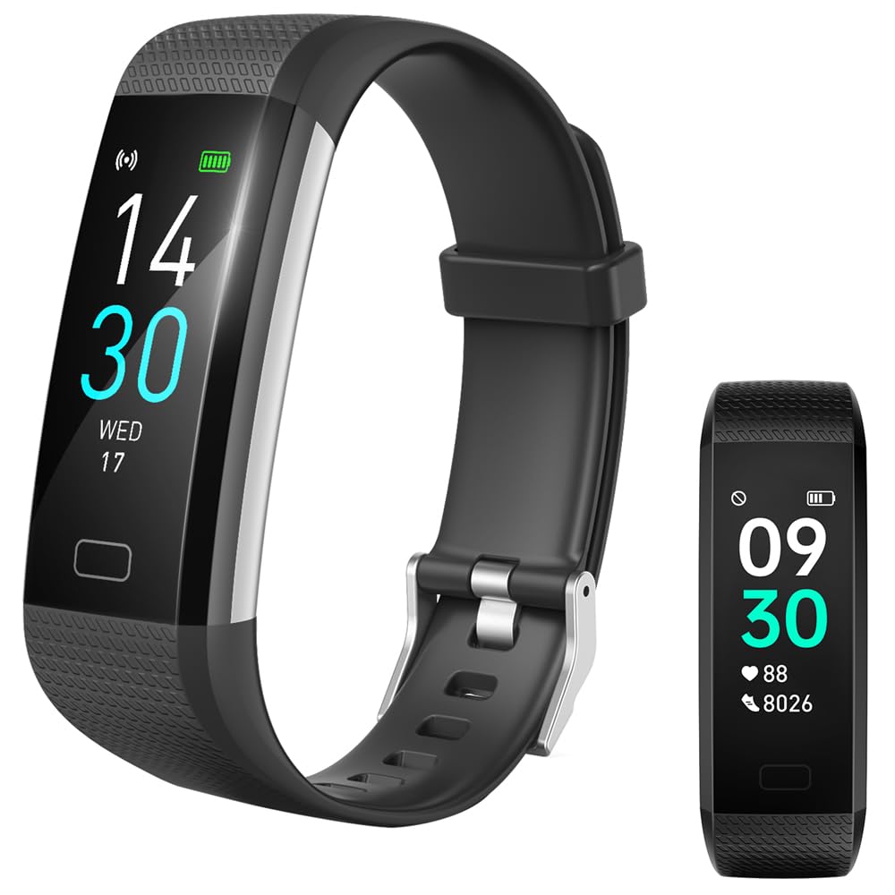 Best Fitness Tracker Smart Watch with Heart Rate Monitor, Step Counter & Calorie Tracker - IP68 Waterproof Activity & Sleep Monitor for Men & Women - Perfect for Running, Gym Workouts & Daily Health Tracking