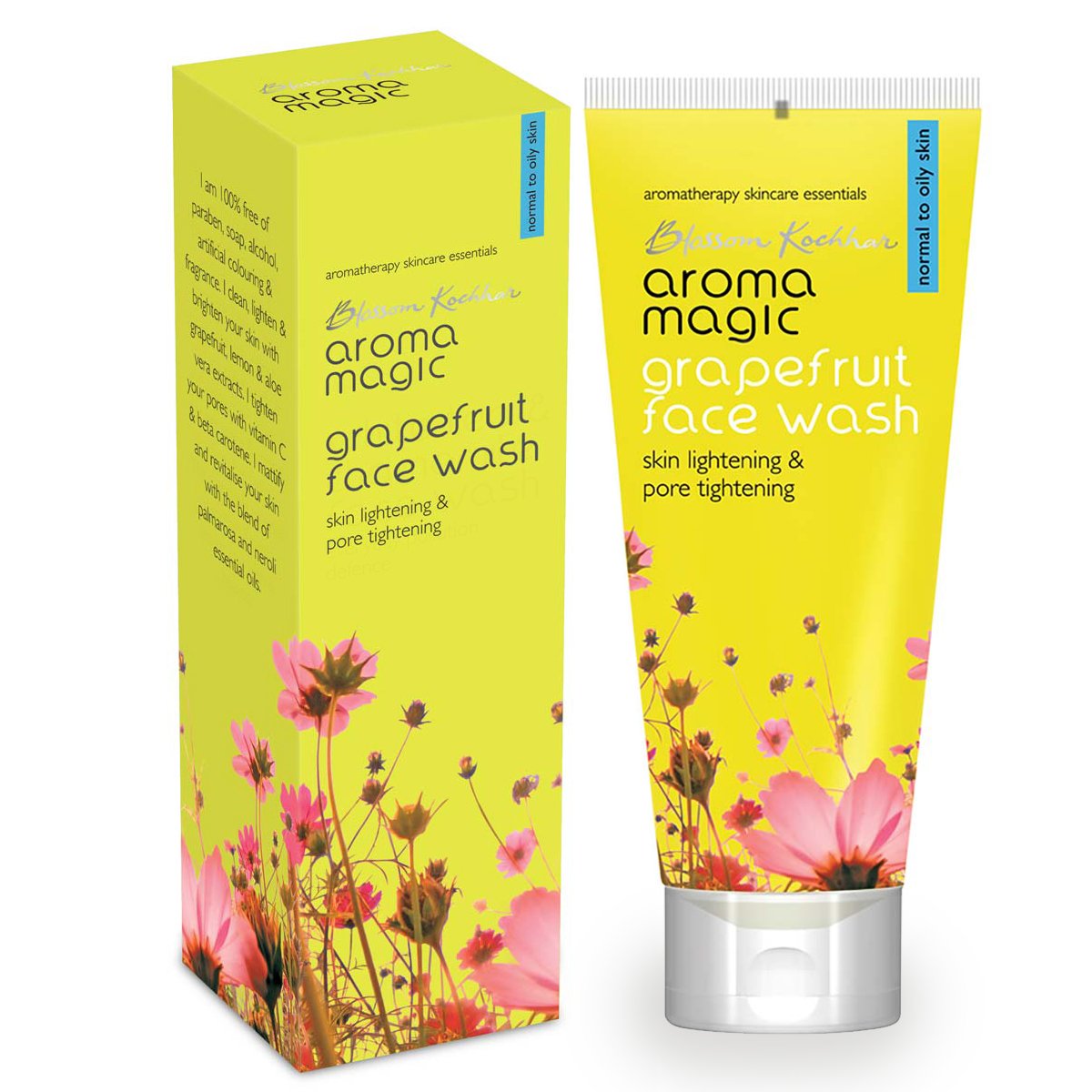Aroma Magic Charcoal Face Wash & Grapefruit Face Wash - 100ml Each | Deep Cleansing & Brightening for Oily & Dull Skin | Daily Skincare Routine