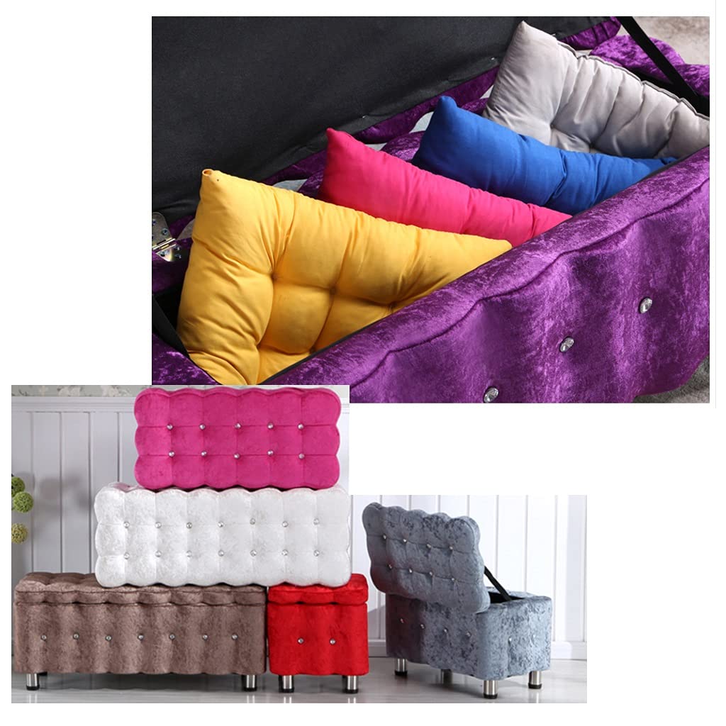 Royal Blue Storage Ottoman Bench - 90x40x40cm Multi-Functional Footstool with Hidden Storage for Entryway, Living Room & Home Office - Space-Saving Seat & Organizer for Small Spaces