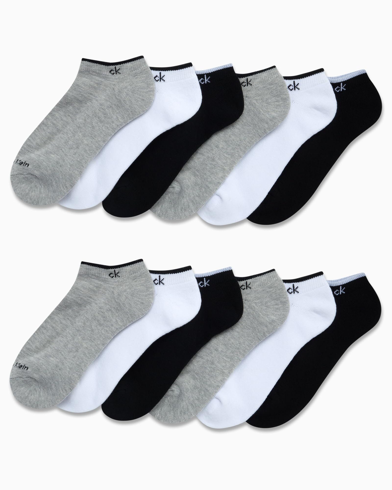 Calvin Klein Women's No Show Socks 12-Pack - Cushioned Low Cut Athletic Ankle Socks for Running, Yoga & Workouts - Breathable Sports Socks for Women (US Shoe Size 4-10) | Perfect for Gym, Casual Wear & Sneakers
