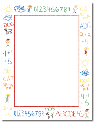 Colorful Crayon Doodle Letterhead Paper - Premium Printable Stationery for Kids' Art Projects, DIY Crafts, and Creative Letter Writing