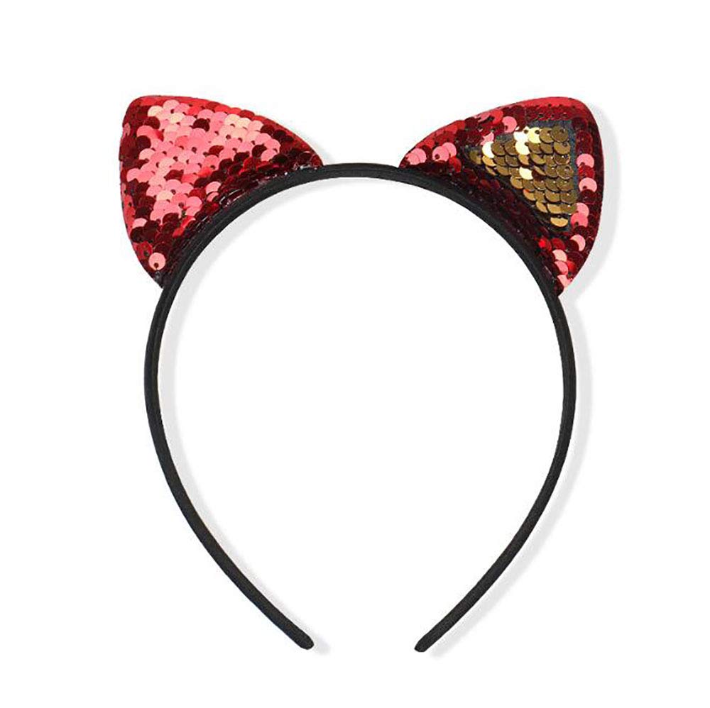 8pcs Sparkling Cat Ear Headbands with Sequins - Cute Hair Hoops for Women & Girls - Perfect for Halloween, Cosplay, Parties & Daily Fashion Accessories