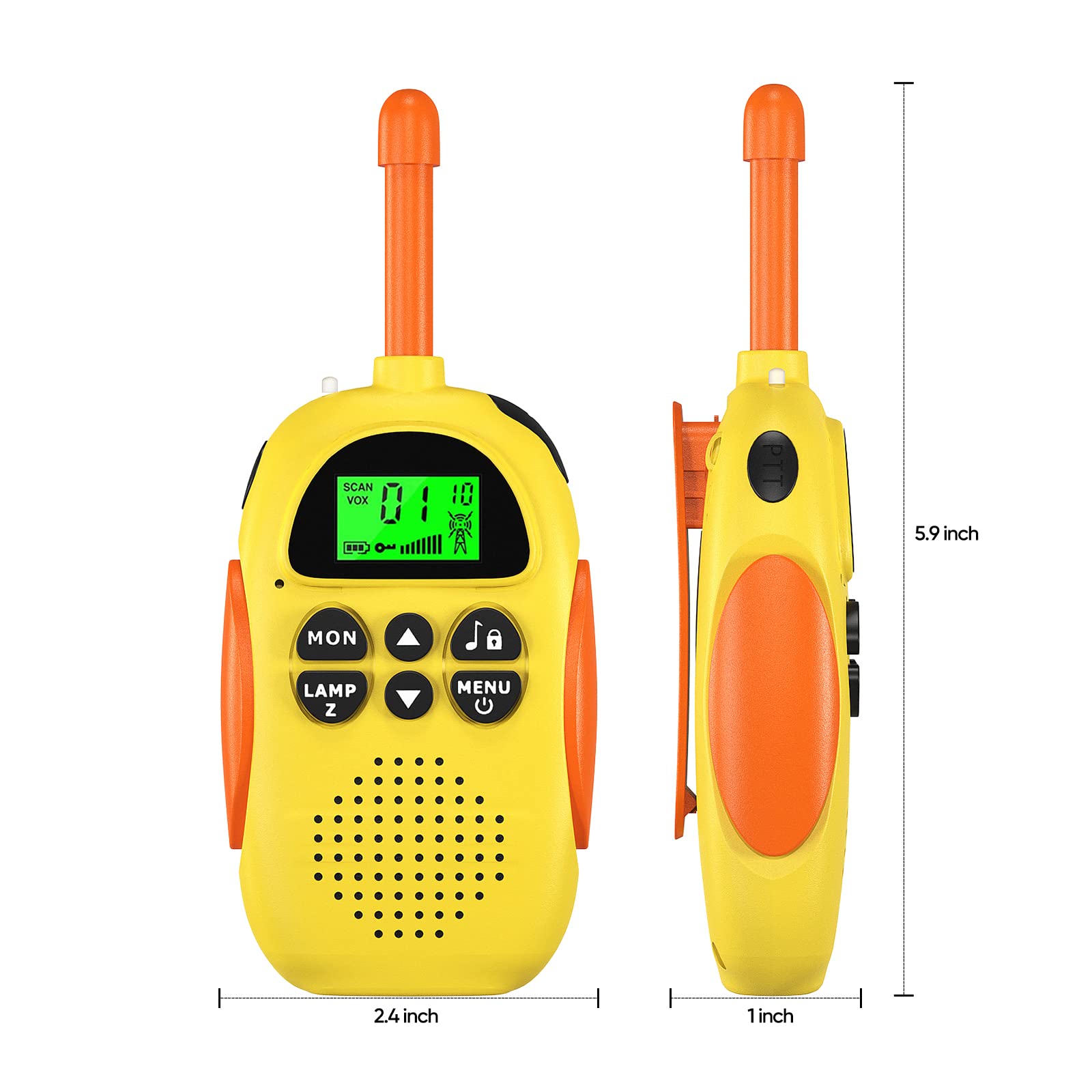 Rechargeable Walkie Talkies for Kids - 2 Pack Long Range 22 Channel Two-Way Radios, Best Birthday Toy Gift for Boys & Girls Ages 3-12 - Perfect for Outdoor Adventures, Camping, Hiking, Backyard Play & Family Road Trips