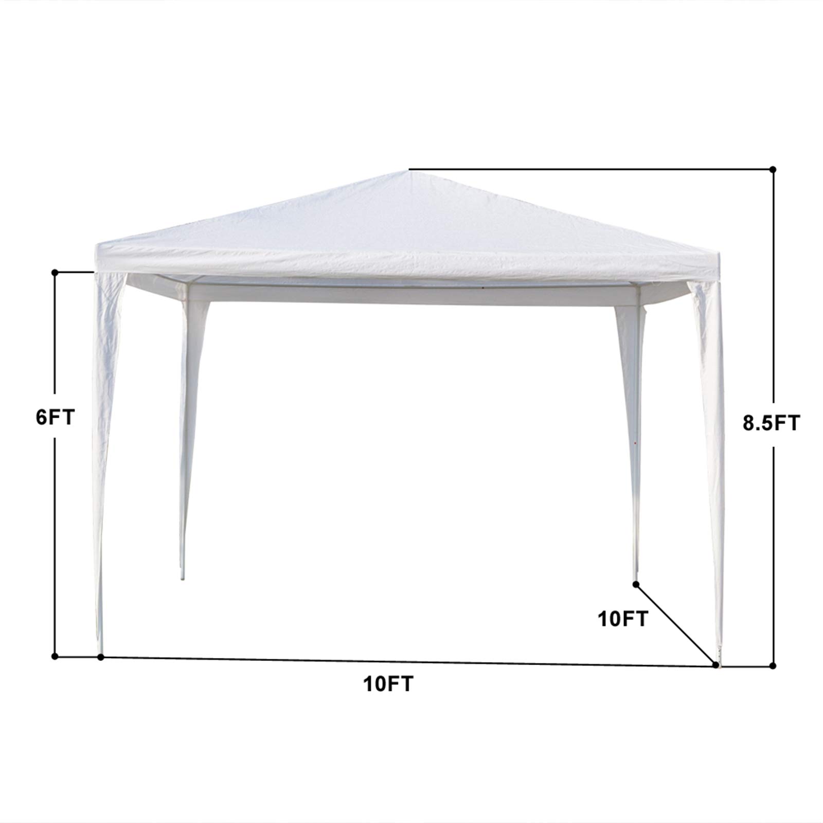 10'x10' Waterproof Outdoor Gazebo Canopy Tent with Removable Side Walls & Spiral Tubes - Perfect for Weddings, Parties, Camping, Market Stalls & Commercial Events